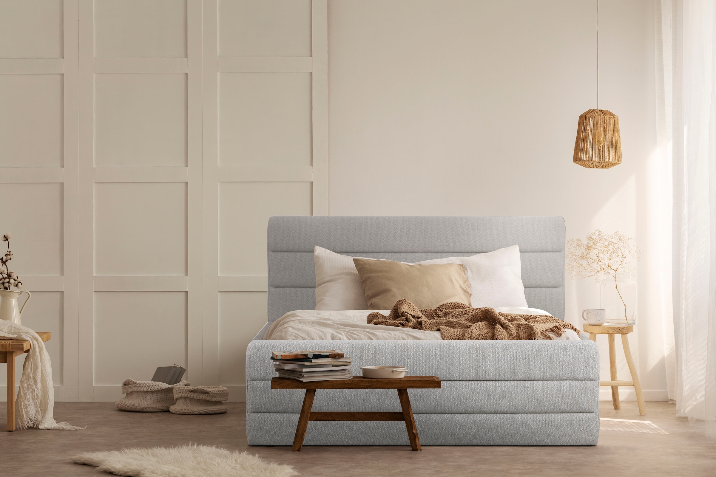 Home affaire Polsterbett "Merrit" Quernaht im Kopf- und Fußteil, in 5 Breit günstig online kaufen