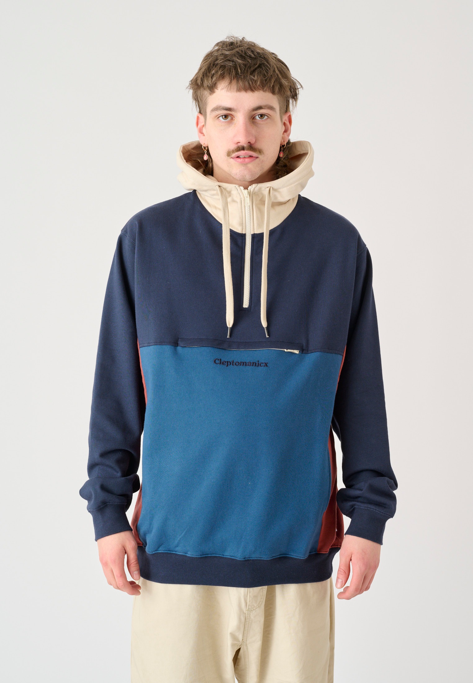 Cleptomanicx Kapuzensweatshirt "Hooded Block", im lässigen Color-Blocking-Stil