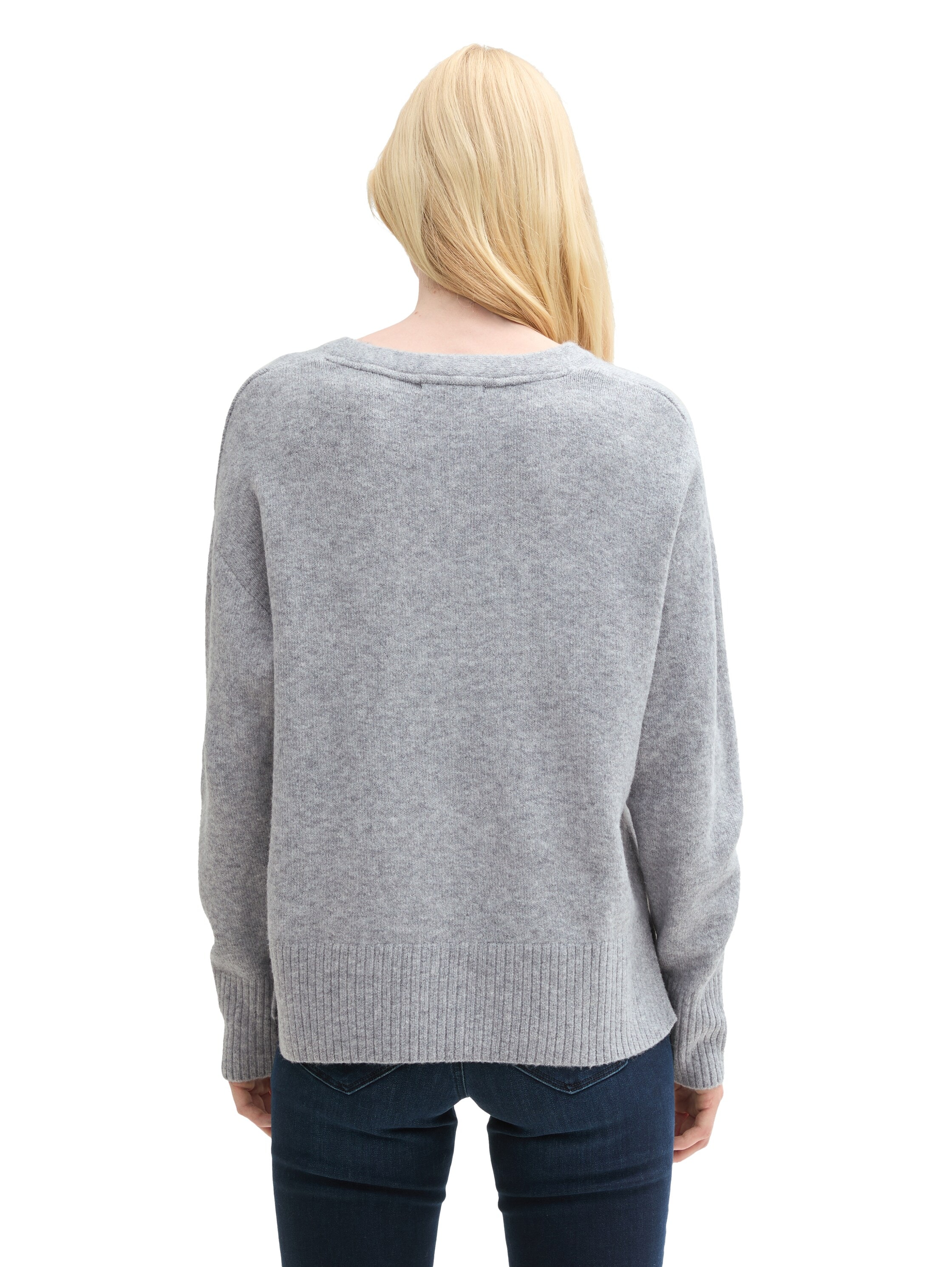 TOM TAILOR Denim Strickpullover, mit V-Ausschnitt