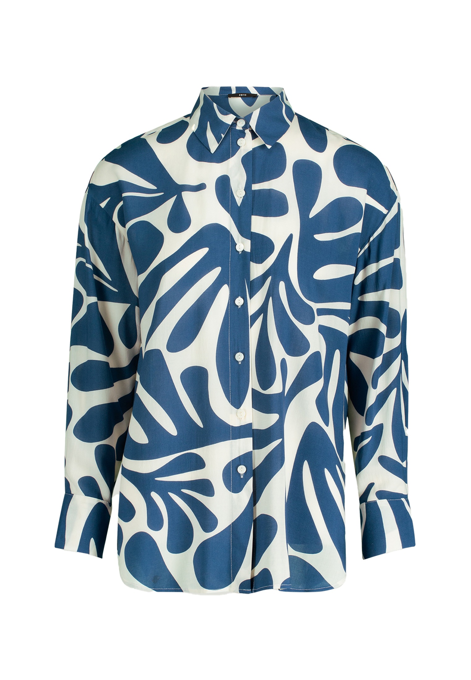 Zero Schlupfbluse »zero Oversized-Bluse mit Blattmuster«