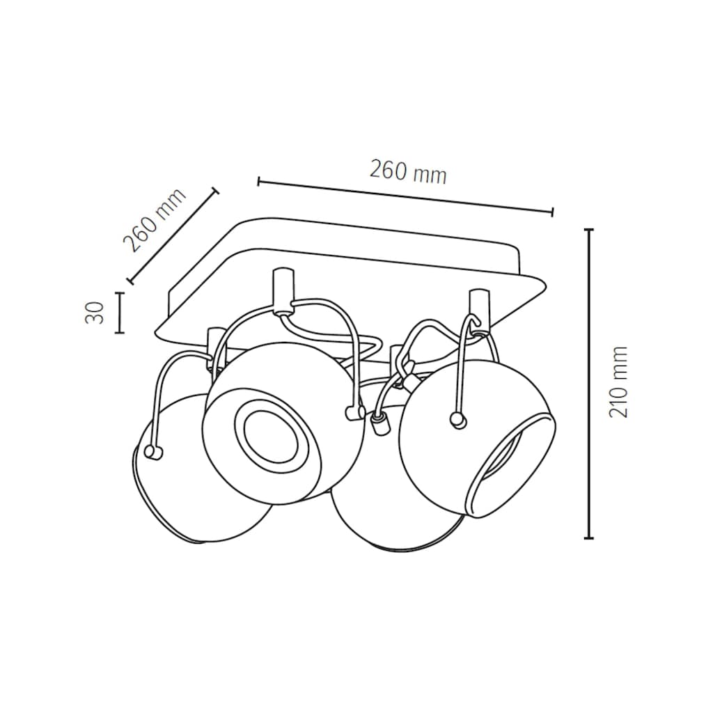 SPOT Light Deckenleuchte »BALL«, 4 flammig-flammig