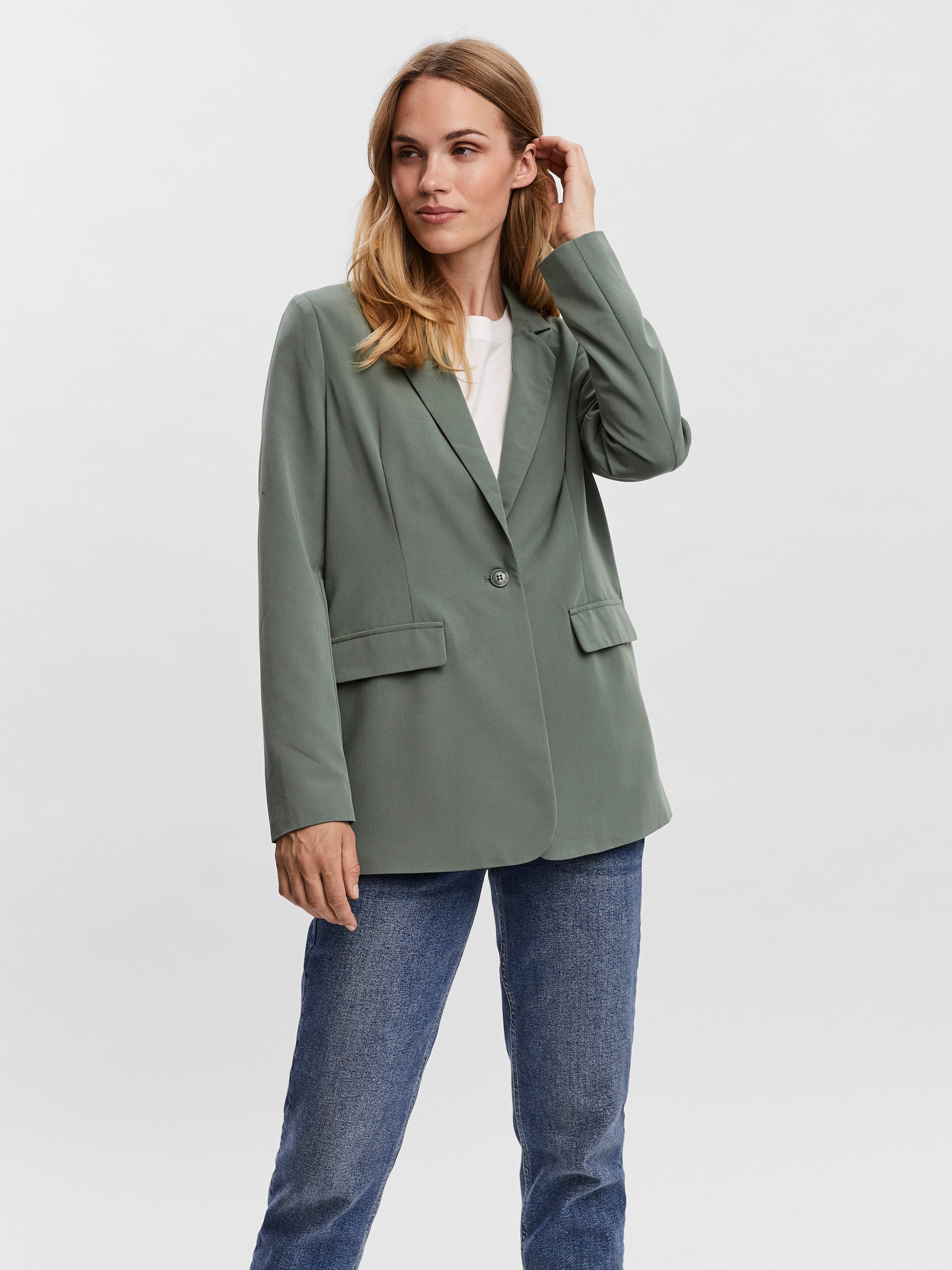 Vero Moda Longblazer "VMZELDA LS LOOSE BLAZER NOOS" lässige Form, 1-Knopf V günstig online kaufen