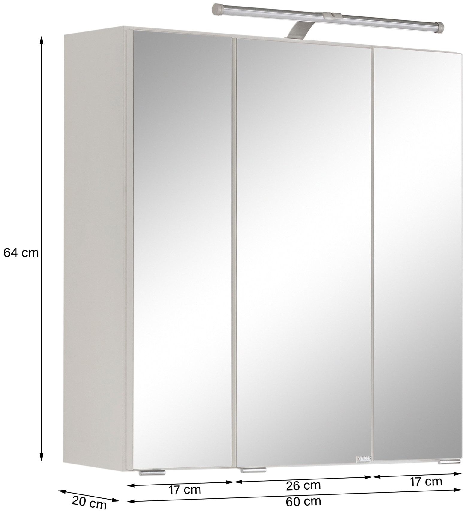 welltime Badmöbel-Set »Avignon«, (4 St.), mit 3D-Spiegelschrank mit LED-Aufsatzleuchte