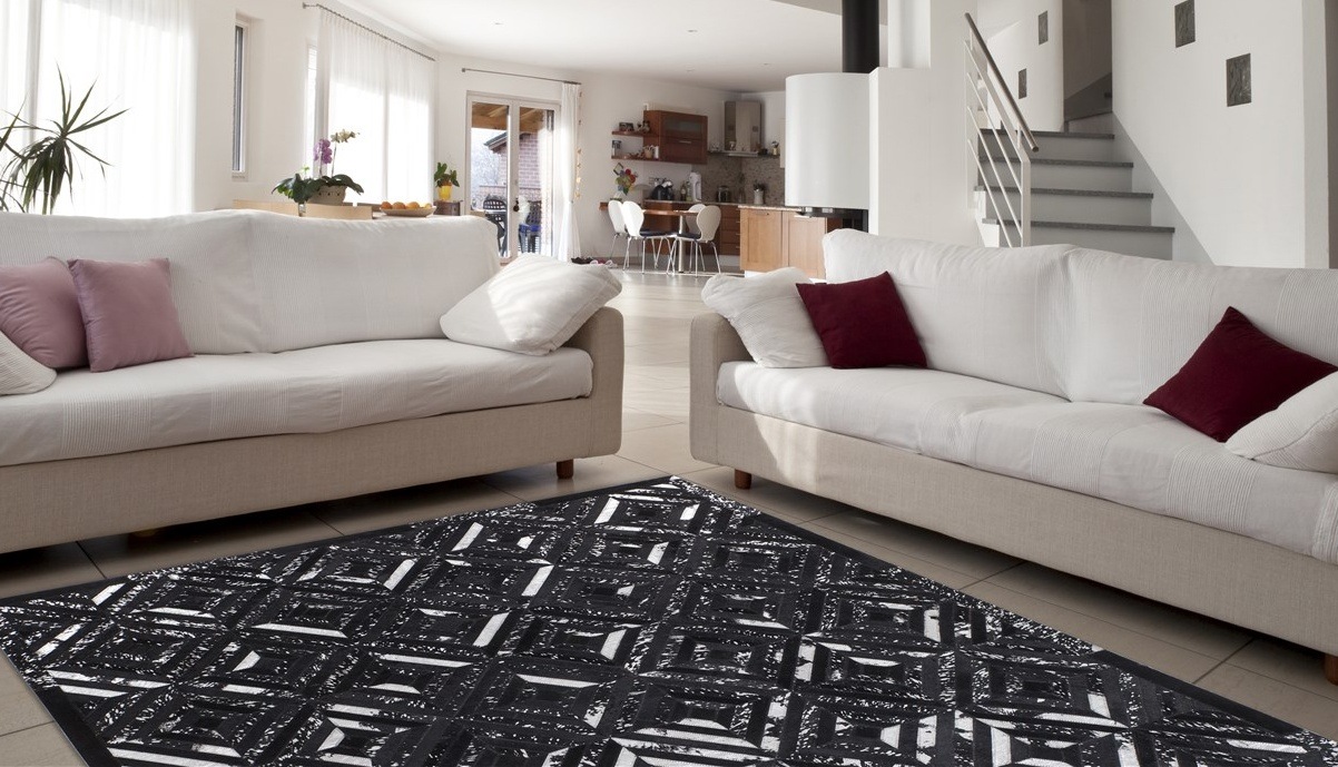 my home Lederteppich "Faris" rechteckig 8 mm Höhe echtes Leder, robuster Te günstig online kaufen