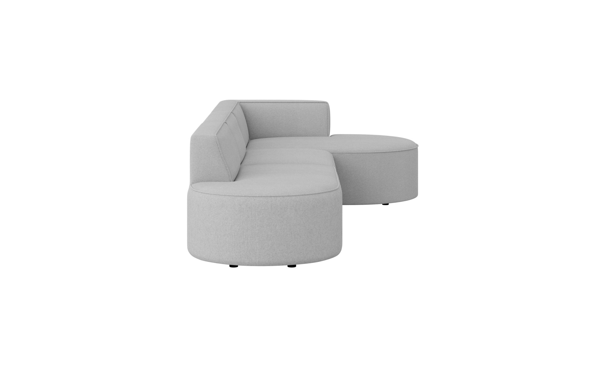 andas Ecksofa »EIVIND Designer Sofa mit Ottomane rechts/links, B/T/H: 343/159/72 cm«, L-Form mit Wellenunterfederung, auch in Feincord und Bouclé