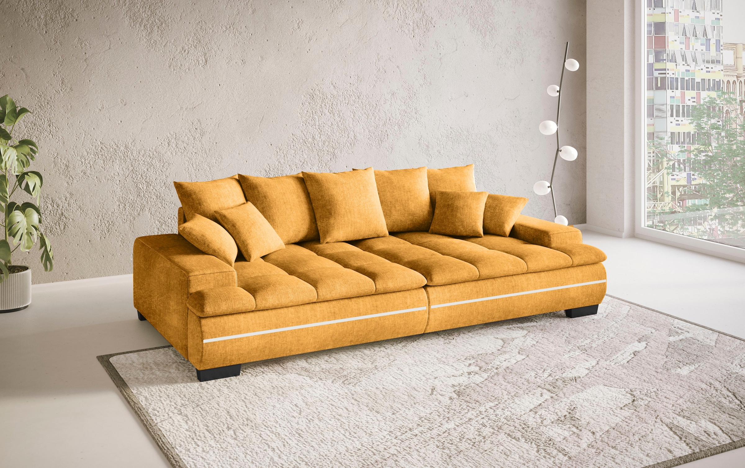 Mr. Couch Big-Sofa »Haiti II«, RGB-LED Beleuchtung, Kaltschaumpolsterung, bis 140 kg belastbar