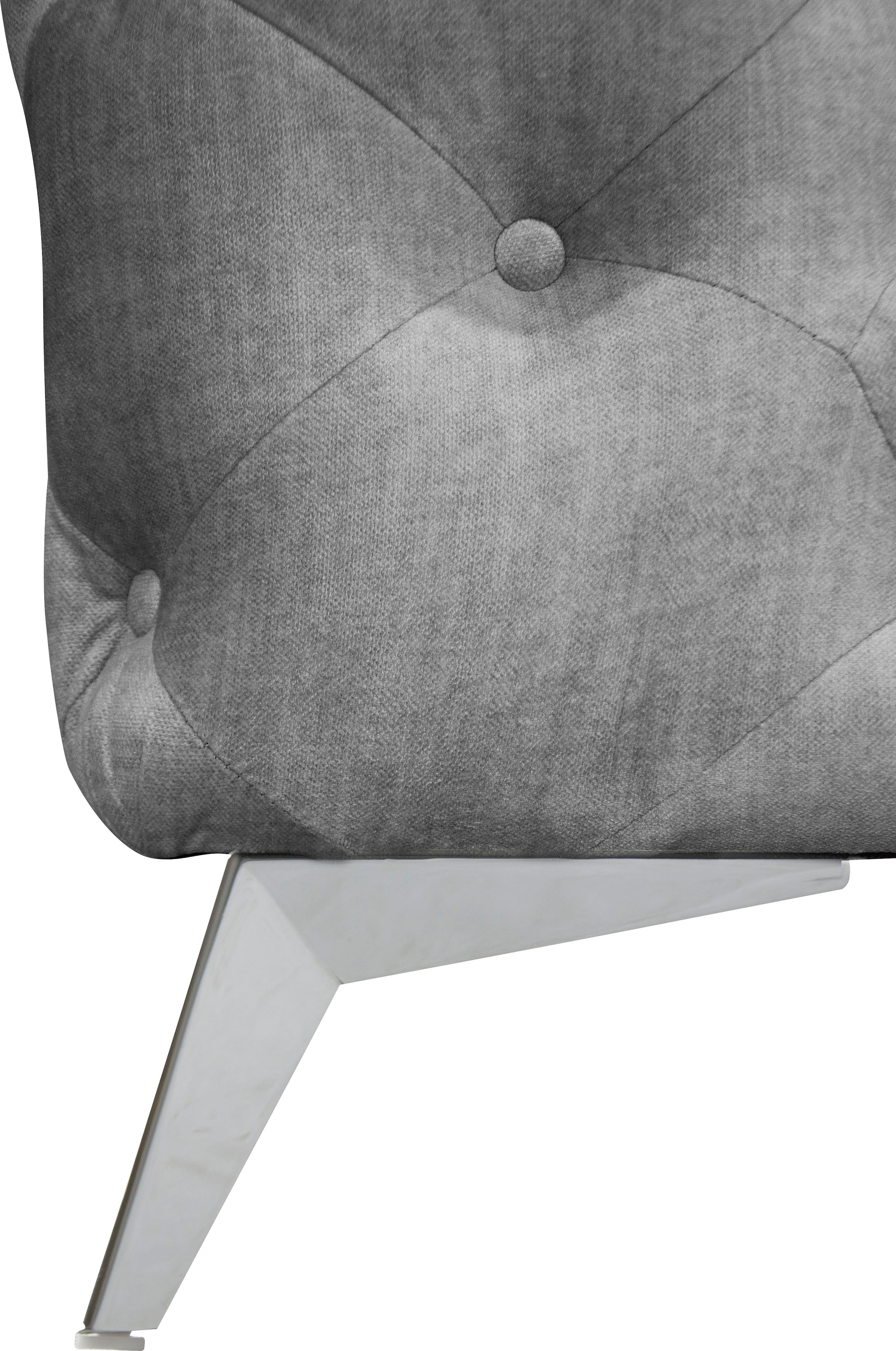 Leonique Chesterfield-Sofa »Ecksofa GLYNIS L-Form mit Wellenunterfederung, Maße B/T/H 323/264/75cm«, aufwändige Knopfheftung, moderne Chesterfield Optik, Fußfarbe wählbar