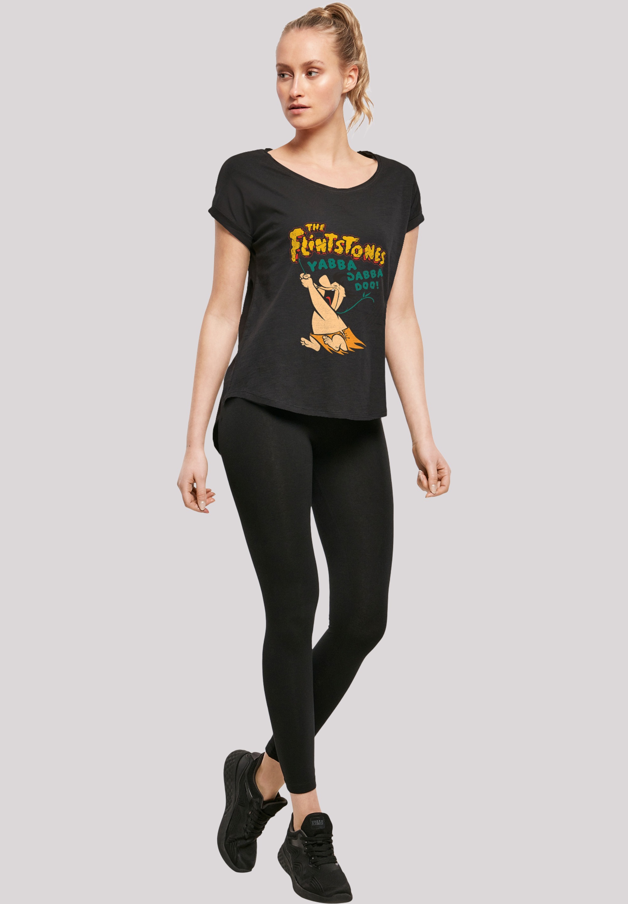 F4NT4STIC Kurzarmshirt »F4NT4STIC Damen Fred Yabba Dabba Doo with Ladies Long Slub Tee«