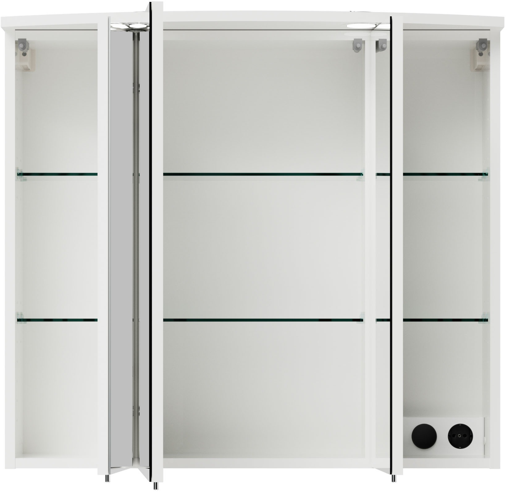 Saphir Badmöbel-Set »Badmöbel-Set Serie 3006 5-teilig Keramik-Waschtisch mit Spiegelschrank«, (6 St.), Badezimmer-Set mit Unterschrank, Hängeschrank, Hochschrank, Türdämpfer