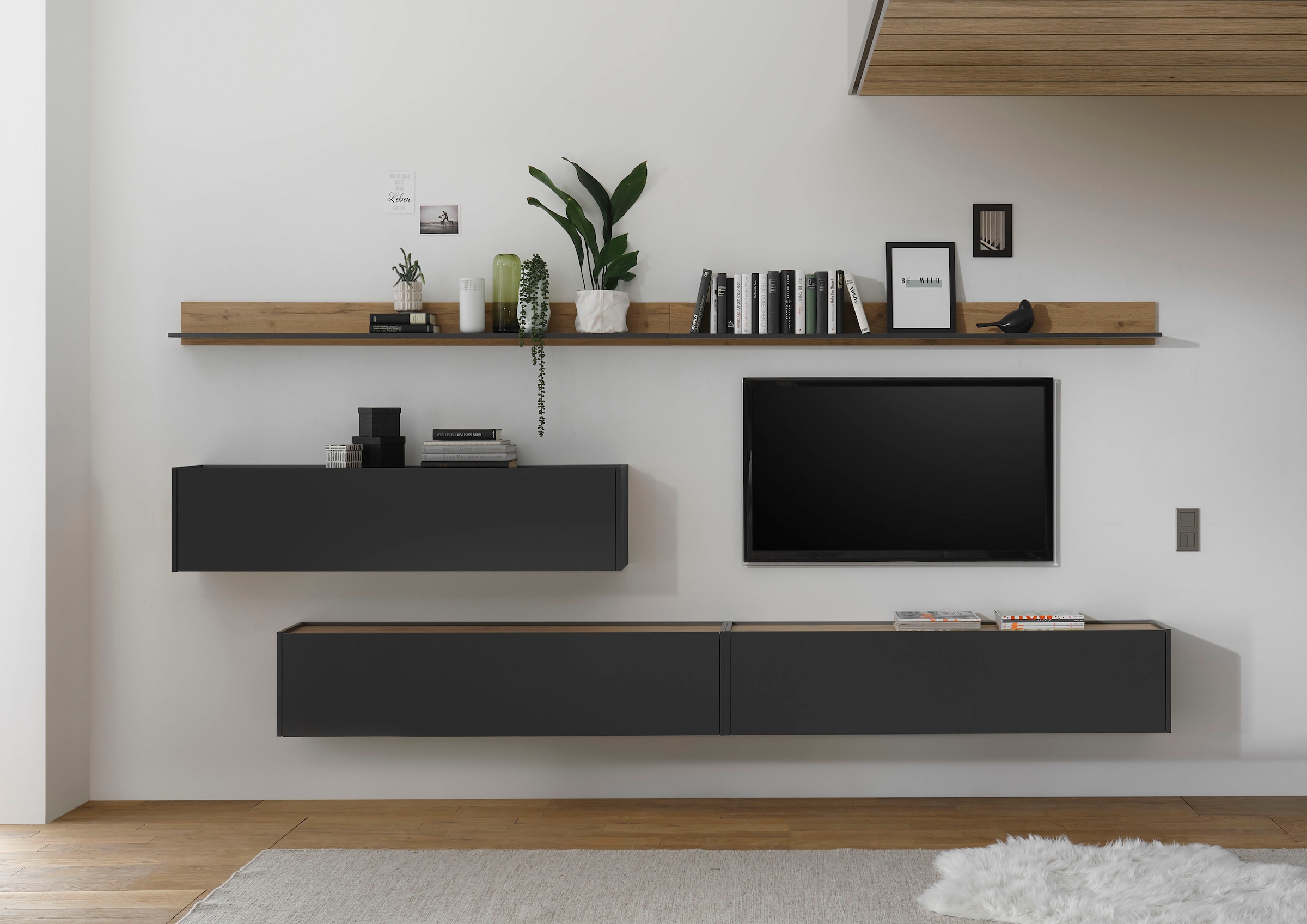 Home affaire Wohnwand "City/Giron, moderne Anbauwand, Komplettset in vielen Farben verfügbar" Set, 5 Stk. tlg.