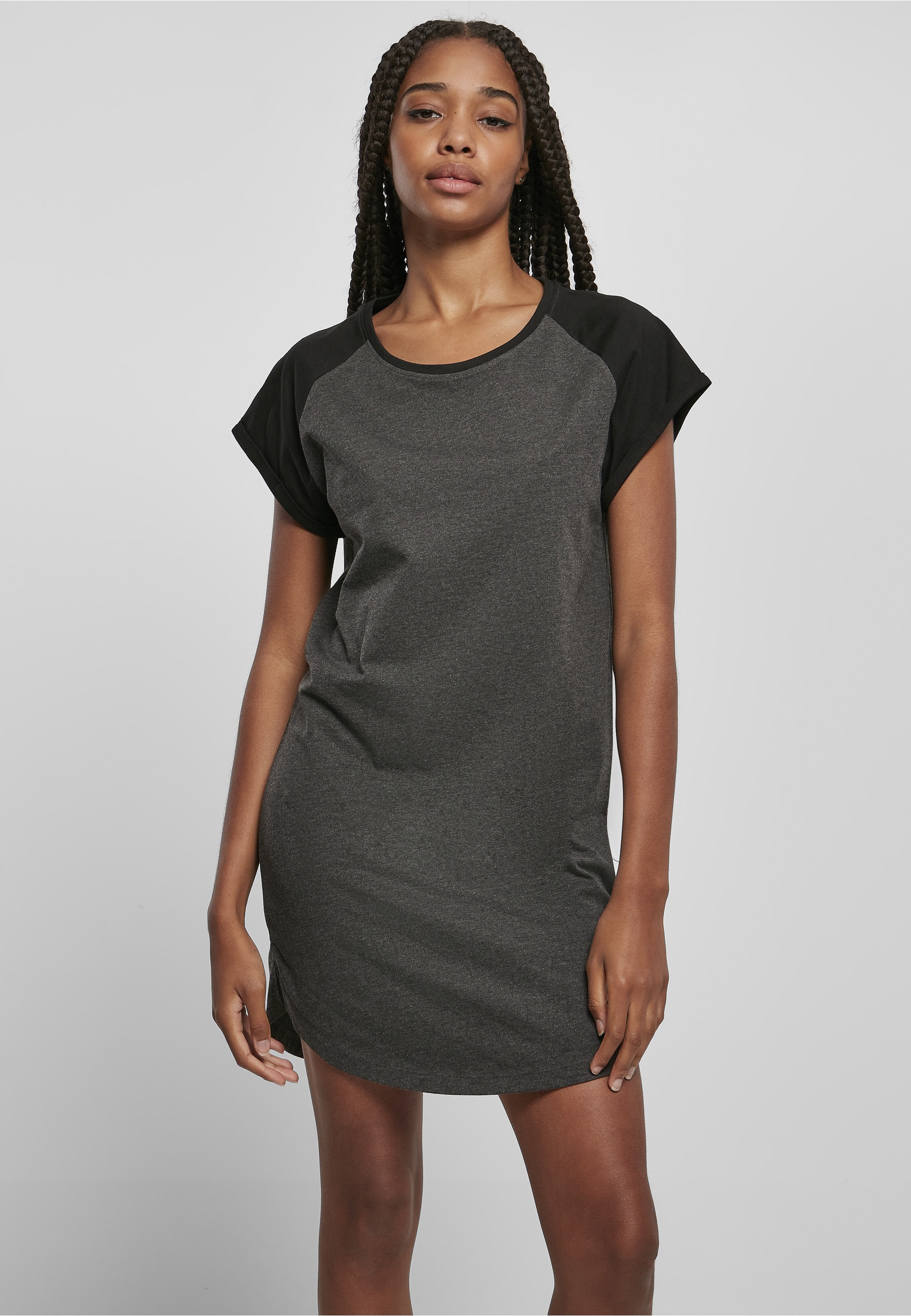 URBAN CLASSICS Shirtkleid »Urban Classics Damen Ladies Contrast Raglan Tee Dress« 1 Stk. tlg.