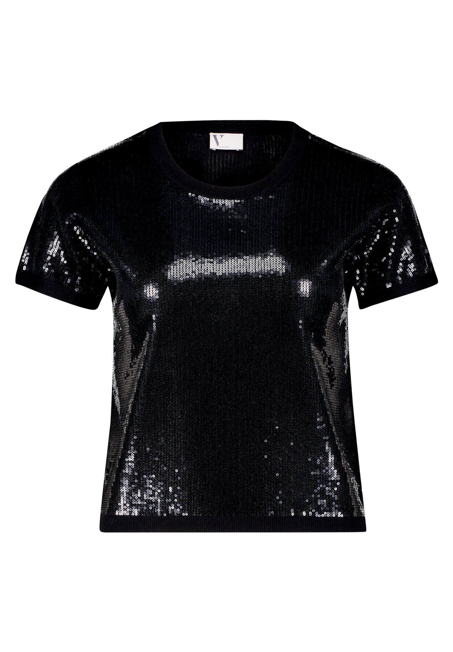Vera Mont Kurzarmshirt »Damen mit Rundhalsausschnitt« 1 Stk. Pailletten
