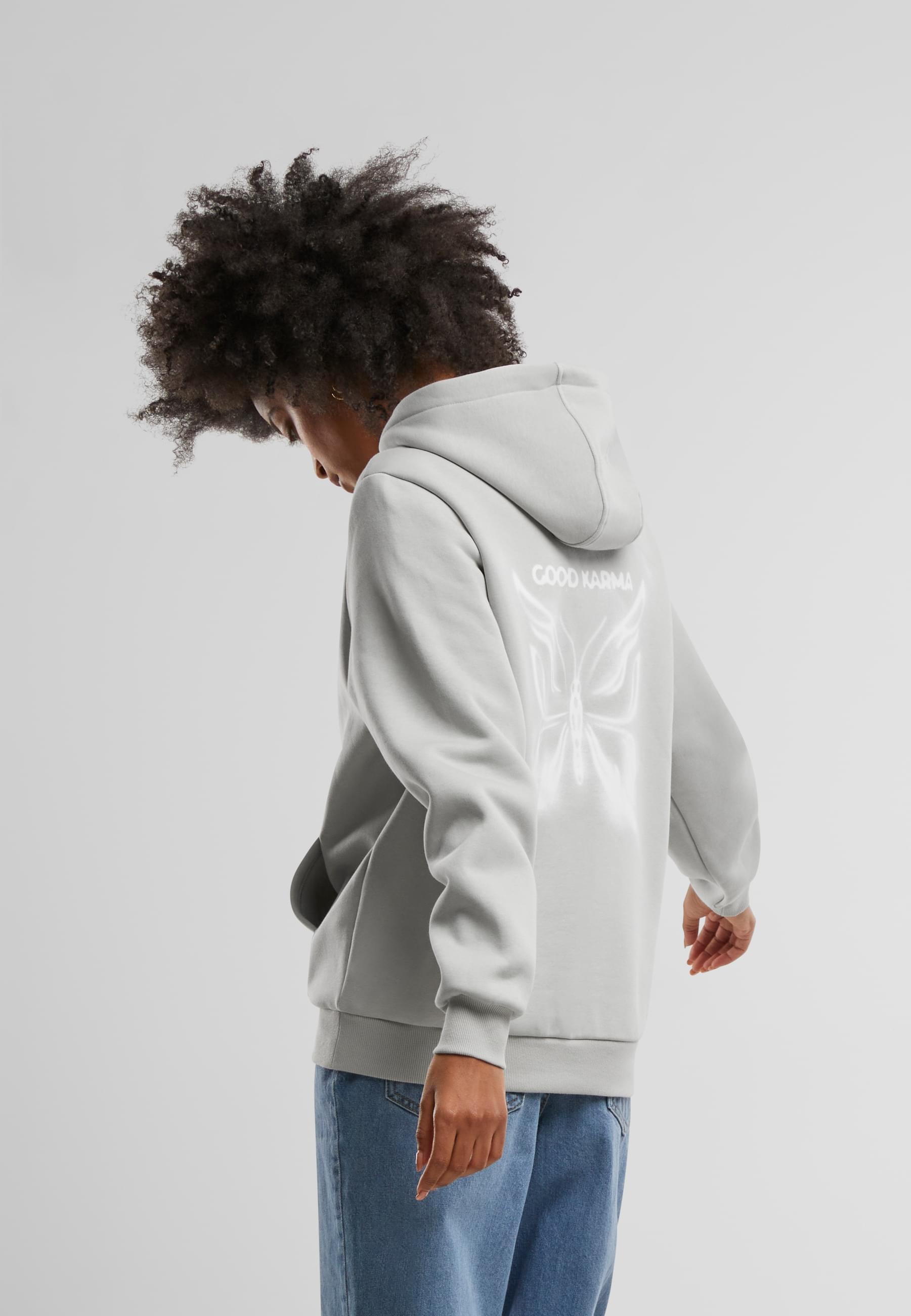 Miss Tee Kapuzenpullover »Miss Tee Karma Butterfly Ladies Fluffy Hoody«, (1 tlg.)