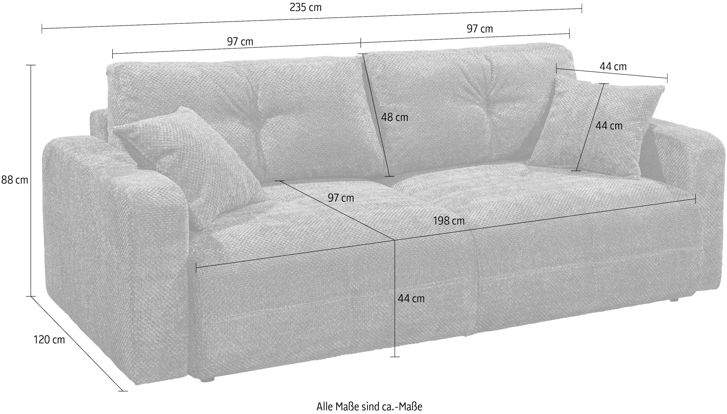 ED EXCITING DESIGN Schlafsofa »Bullet«, frei im Raum stellbar, mit Bettkasten, mit Schlaffunktion, 4 Kissen