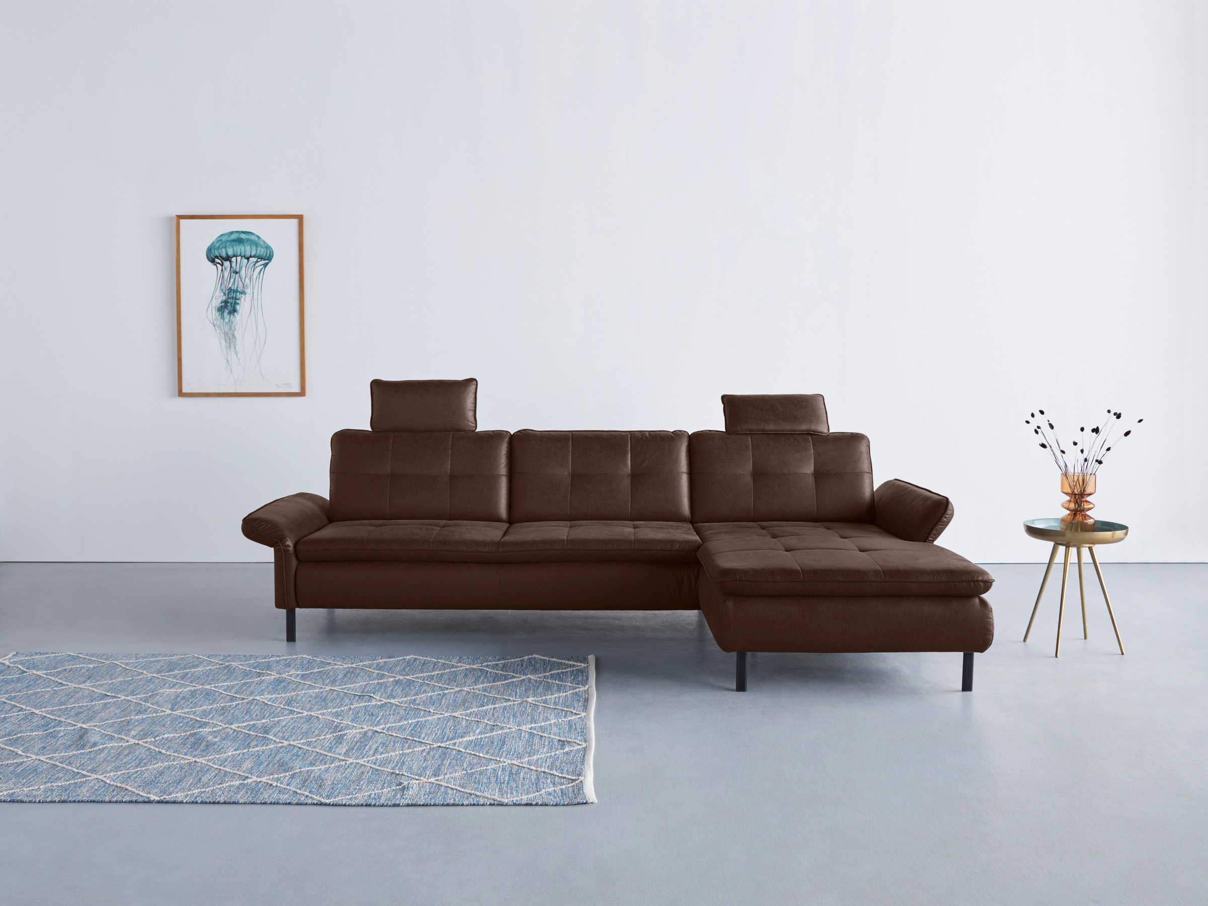 OTTO home Ecksofa "Birkholm L-Form" Armlehnverstellung, auch in Easy Clean Bezug - mit Wasser zu reinigen