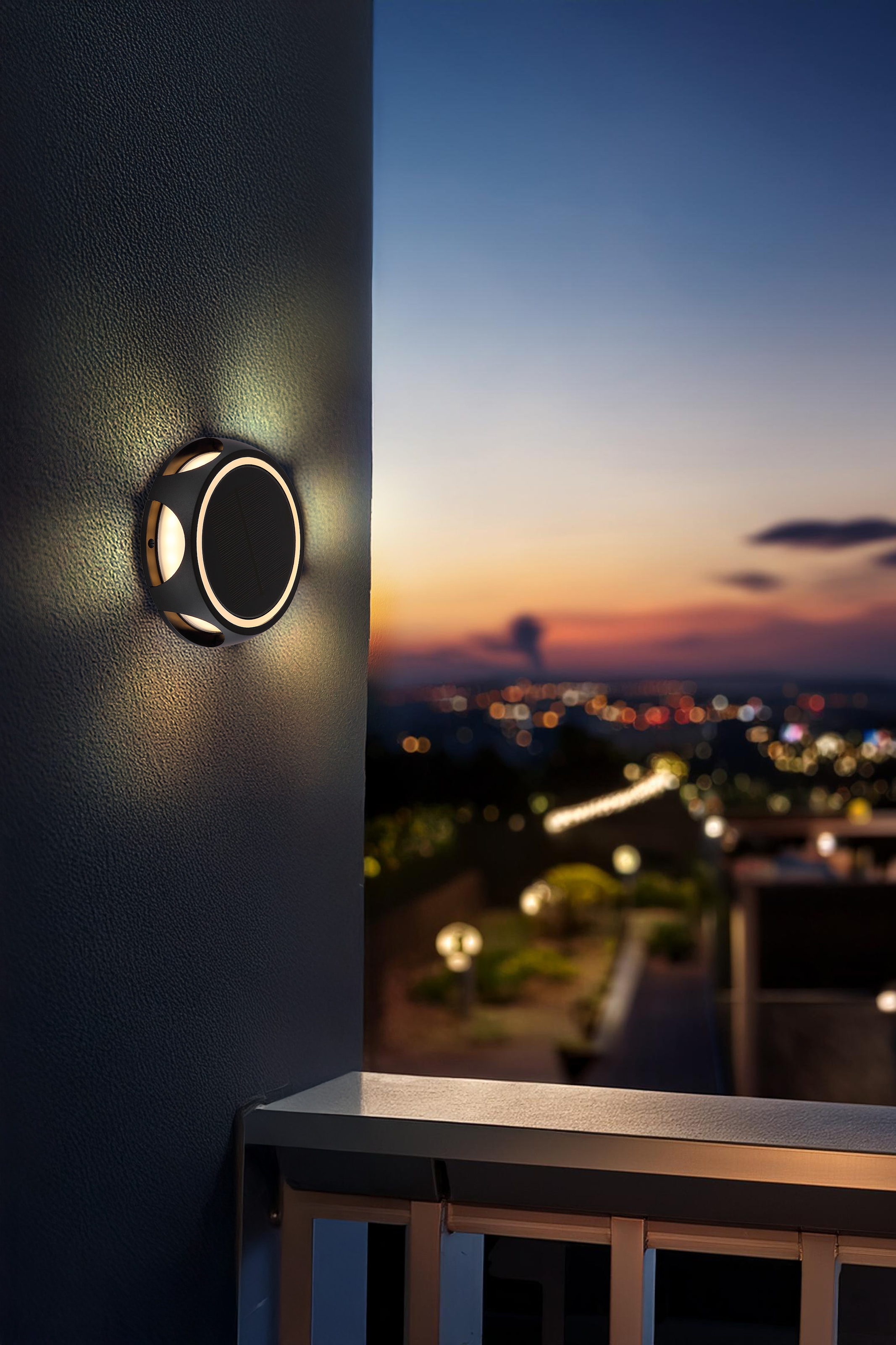 GLOBO LIGHTING LED Solarleuchte »SOLARLEUCHTE ALUMINIUM DRUCKGUSS SCHWARZ MATT, 1XL« LED-Modul 1 Stk. Warmweiß