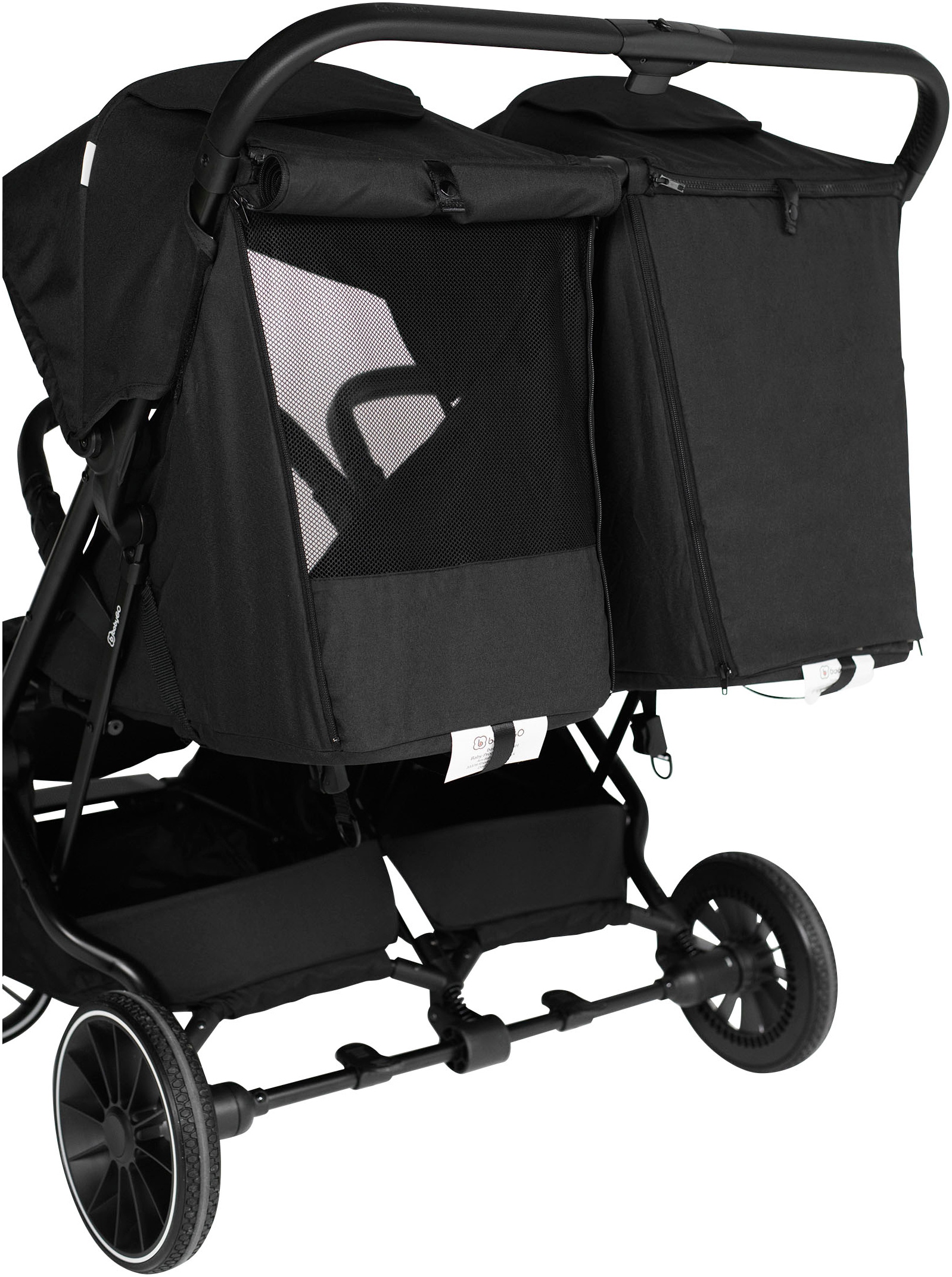 BabyGo Zwillingsbuggy »Zwillingskinderwagen GOTwice«, mit drei schwenkbaren Vorderrädern