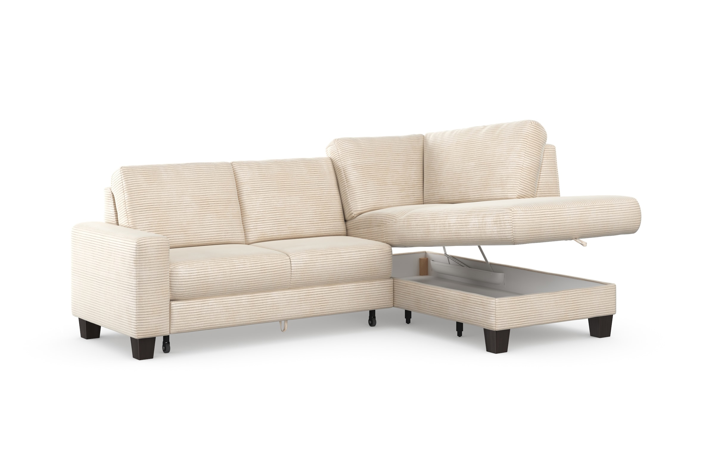 Home affaire Ecksofa »Summer L-Form«, mit Ottomane, mit oder ohne Bettfunktion und Bettkasten, Cord-Bezug