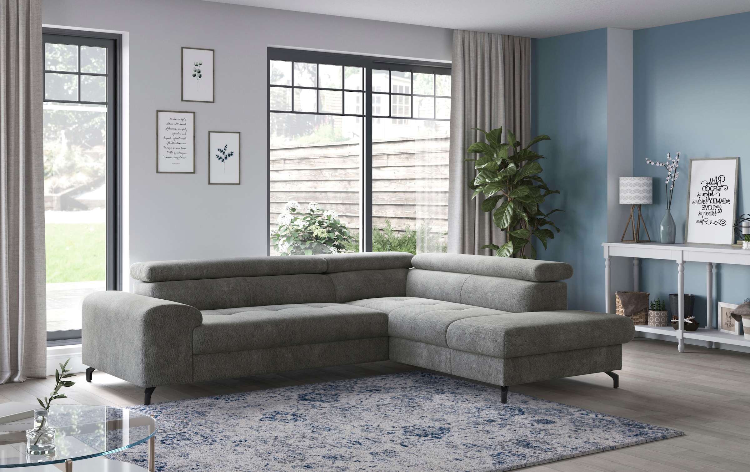 COTTA Ecksofa "Aura L-Form", mit Schlaffunktion, Bettkasten und Kopfteilver günstig online kaufen