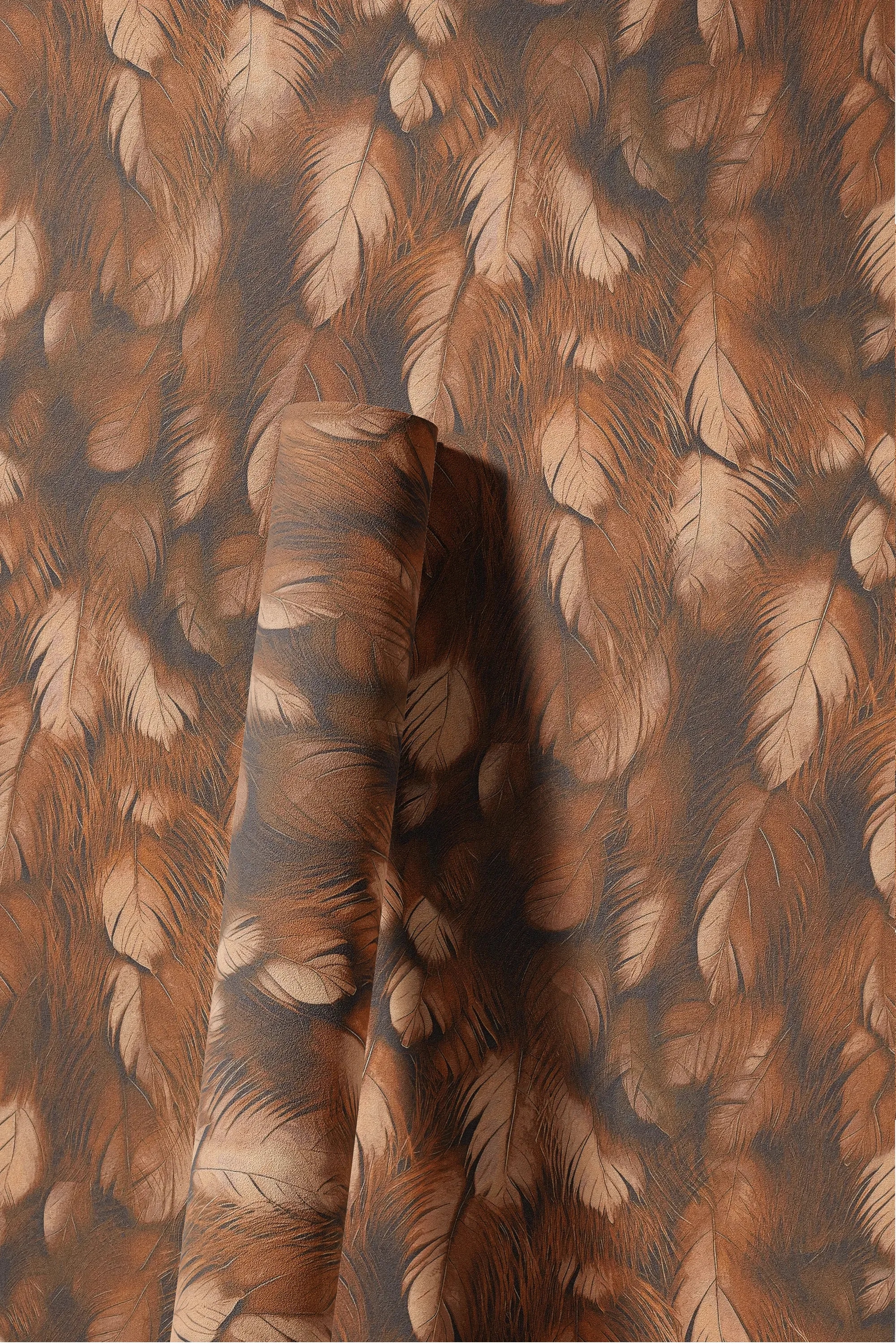 living walls Vliestapete »LIMITED – Federkleid« Motiv | gemustert | naturalistisch leicht strukturiert Dichtes Federmotiv in warmen natürlichen Farbtönen