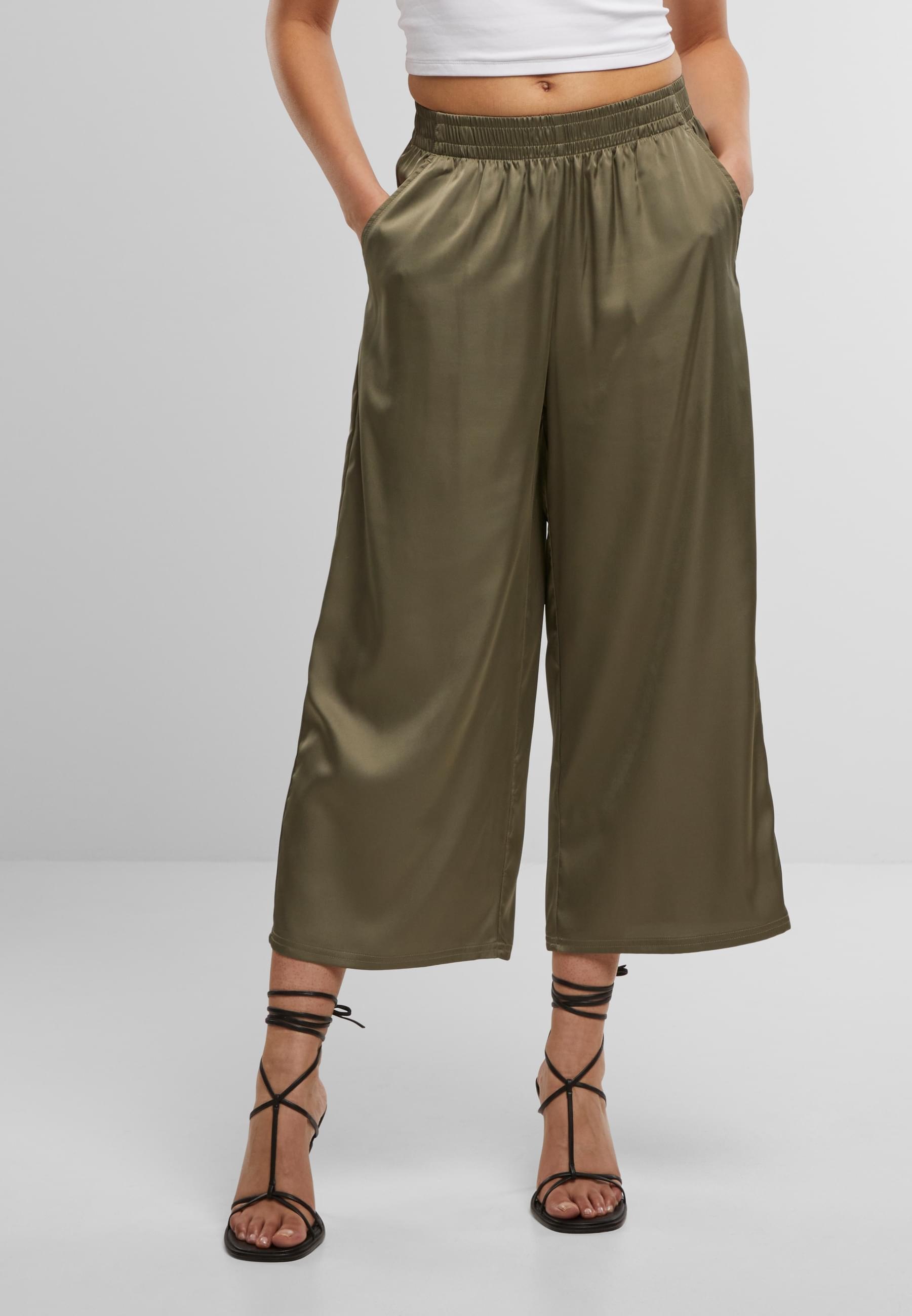 URBAN CLASSICS Stoffhose »Urban Classics Ladies Satin Wide Leg Culotte«, (1 tlg.)