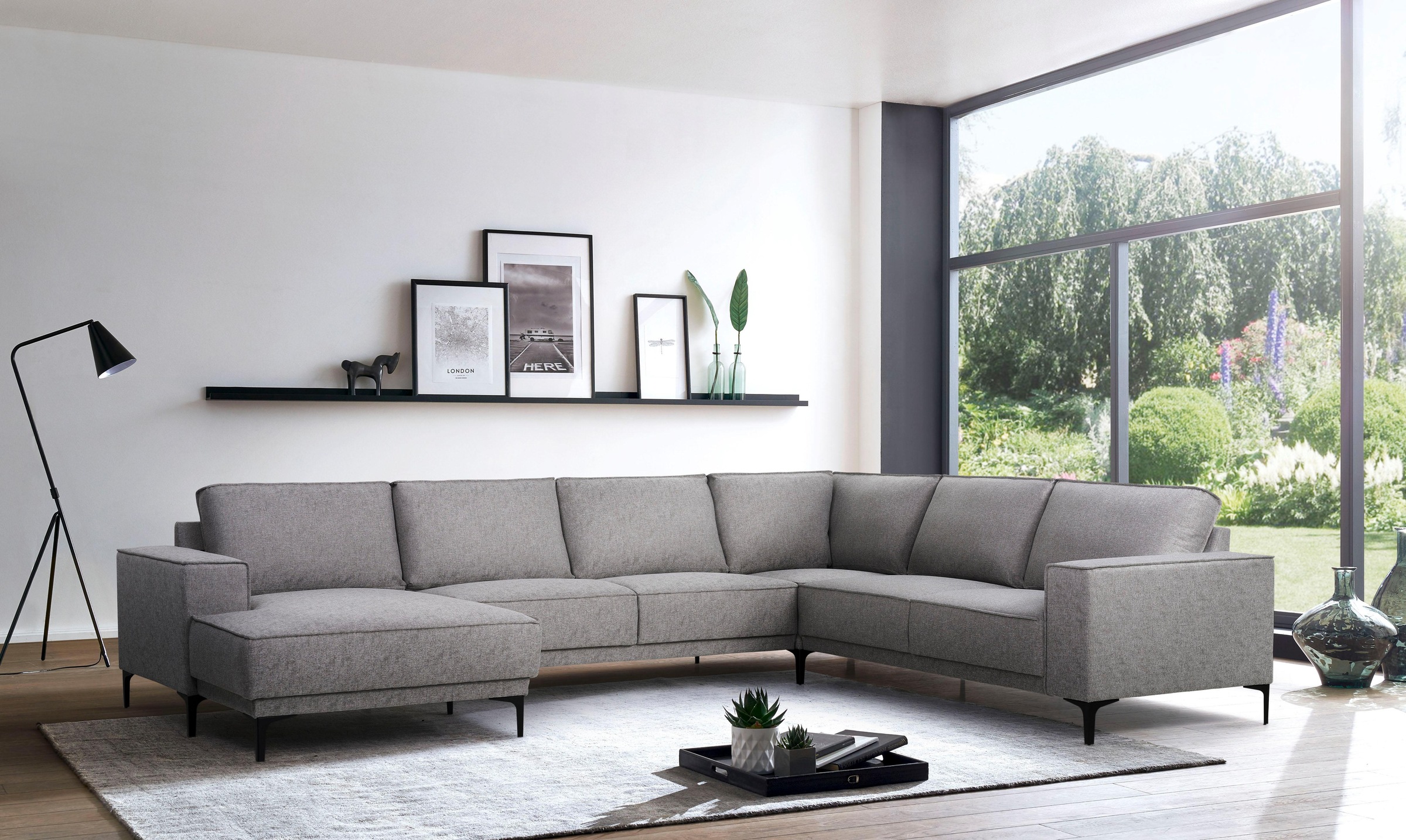 Places of Style Wohnlandschaft "XXL Sofa Oland, Struktur, Flachgewebe, Luxu günstig online kaufen