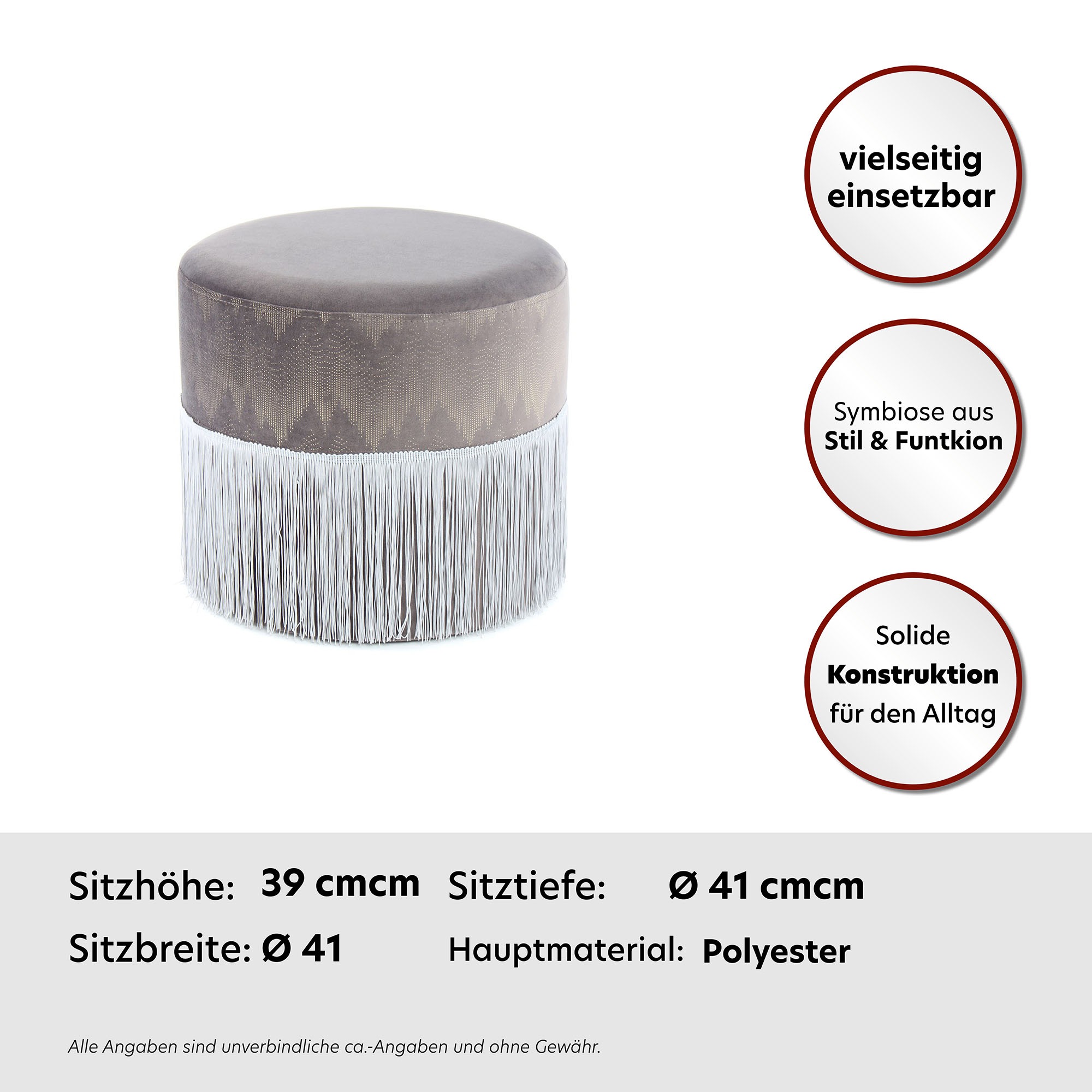 Thumbnail - Kayoom Sitzhocker "Hocker Cleopatra 825, mit samtigem Bezug" 1 tlg. verziert, orientalisches Design, modern gestaltet