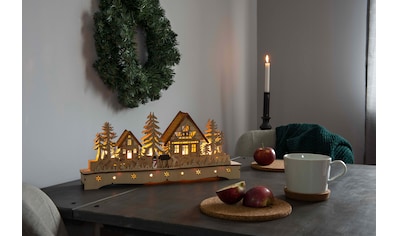 KONSTSMIDE Weihnachtsdorf »Weihnachtsdeko«, (1 St.), LED Holzsilhouette, Dorf mit... kaufen