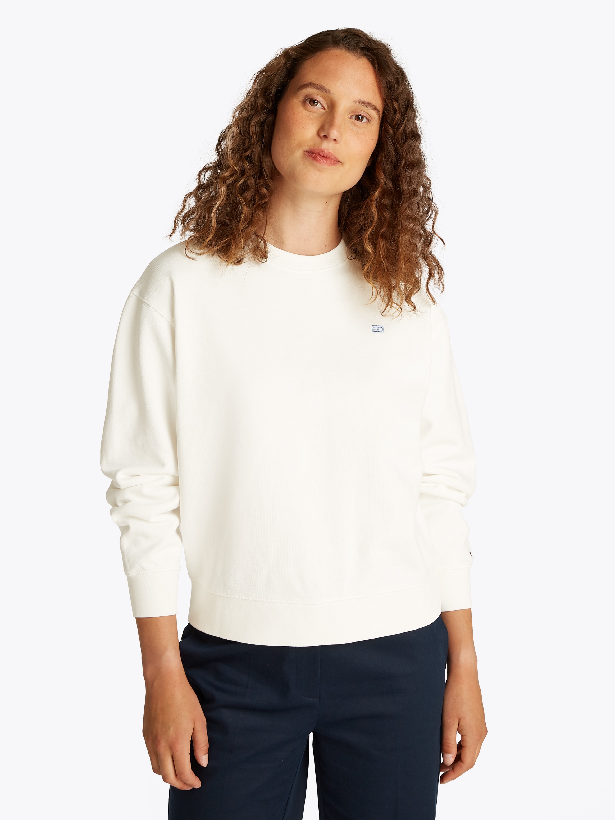 Tommy Hilfiger Sweatshirt "REG CONTRAST FLAG SWEATSHIRT", mit Logo-Flag günstig online kaufen