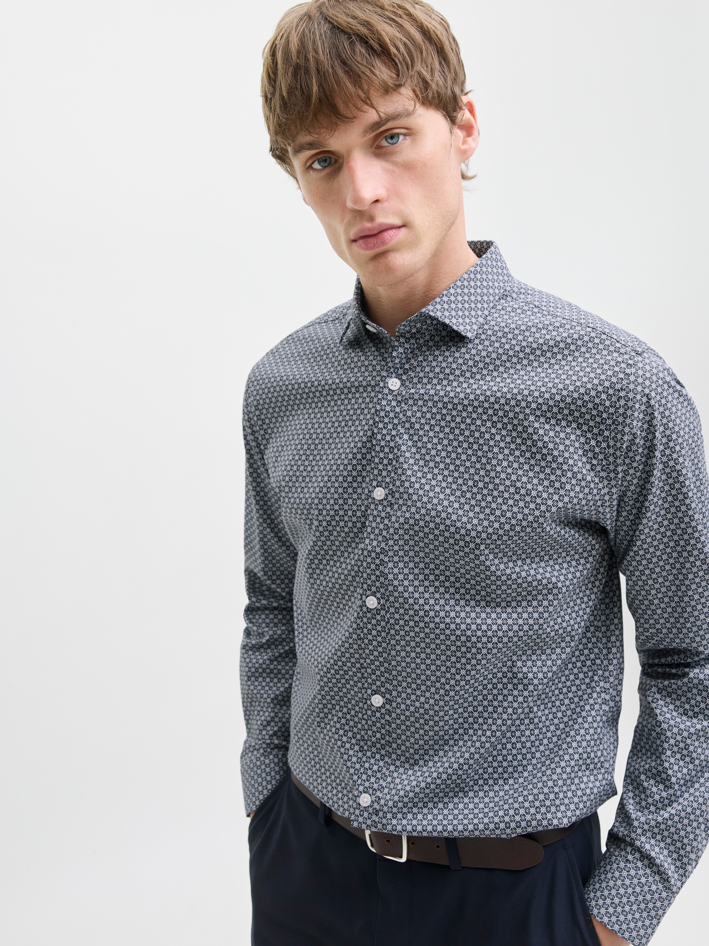 Jack & Jones Langarmhemd "JPRBLABLACKPOOL STRETCH AOP LS SHIRT SN" günstig online kaufen