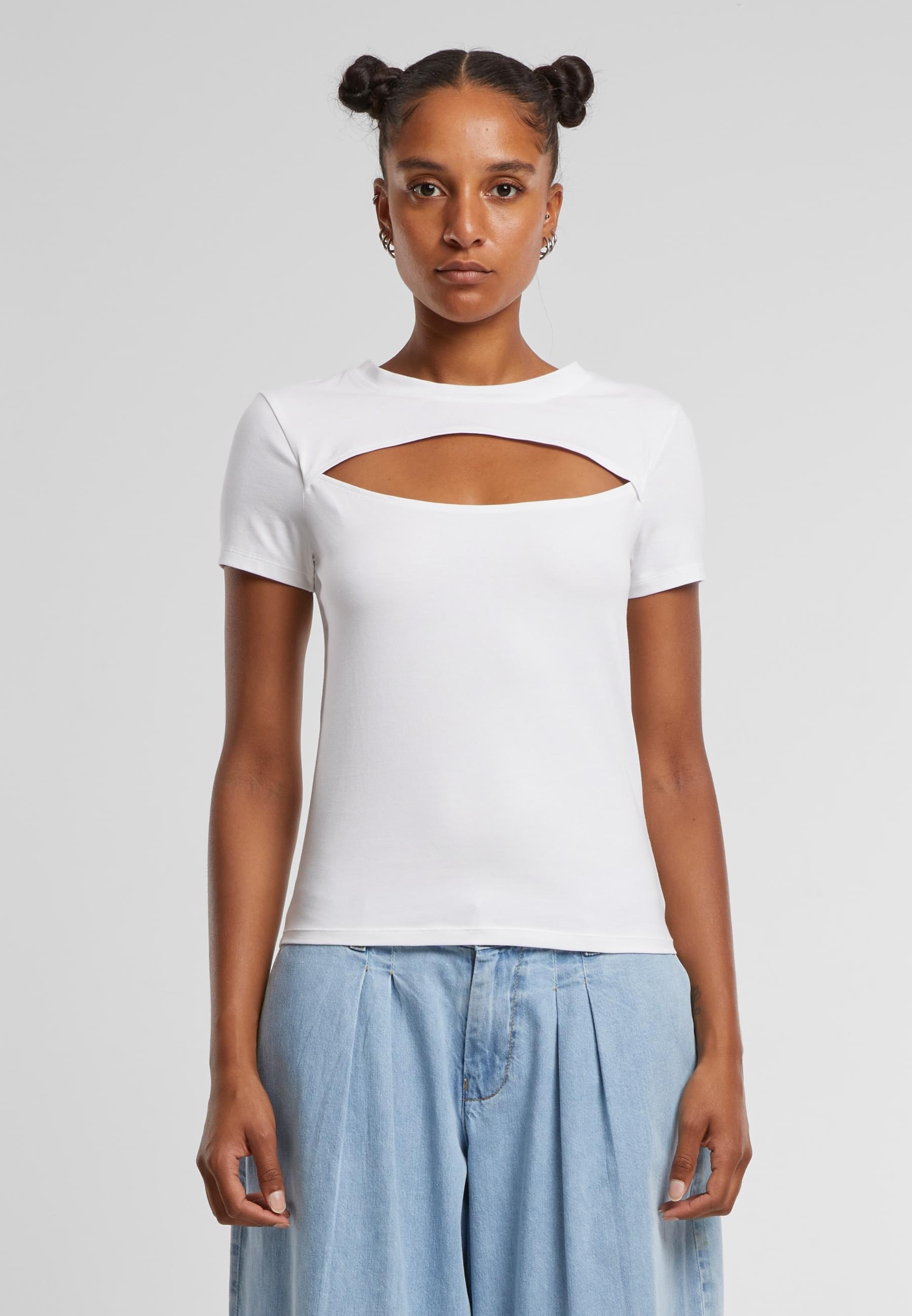 URBAN CLASSICS T-Shirt »Urban Classics Ladies Short Cut Out Tee« 1 Stk. tlg.