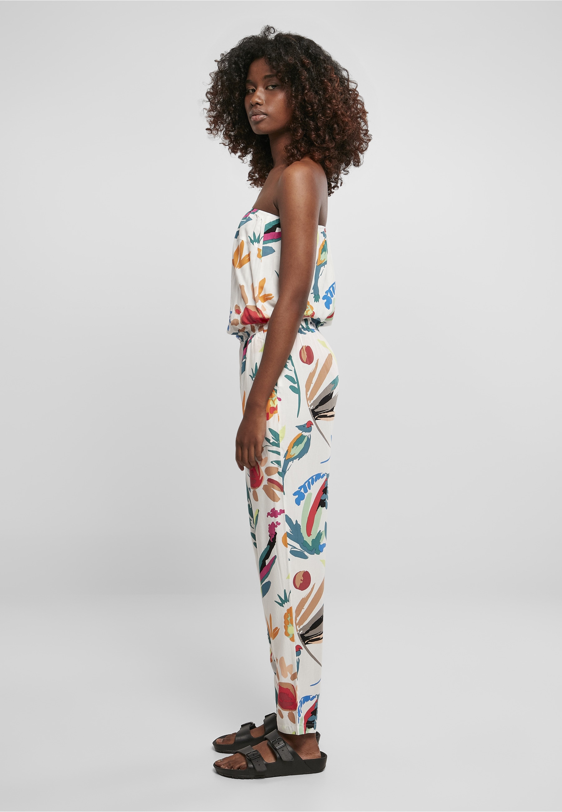 URBAN CLASSICS Jumpsuit »Urban Classics Damen Ladies Viscose Bandeau Jumpsuit« 1 Stk.