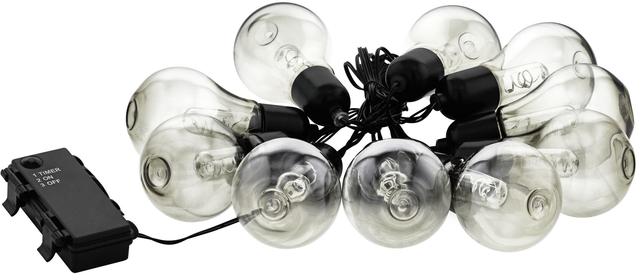 EGLO Lichterkette »LED Lichterkette Libisa, Balkon Deko, Glühbirnen, IP44 Outdoor,« 10 Stk.-flammig aus Kunststoff, 10 Leuchtmittel, 4,05m Kabel