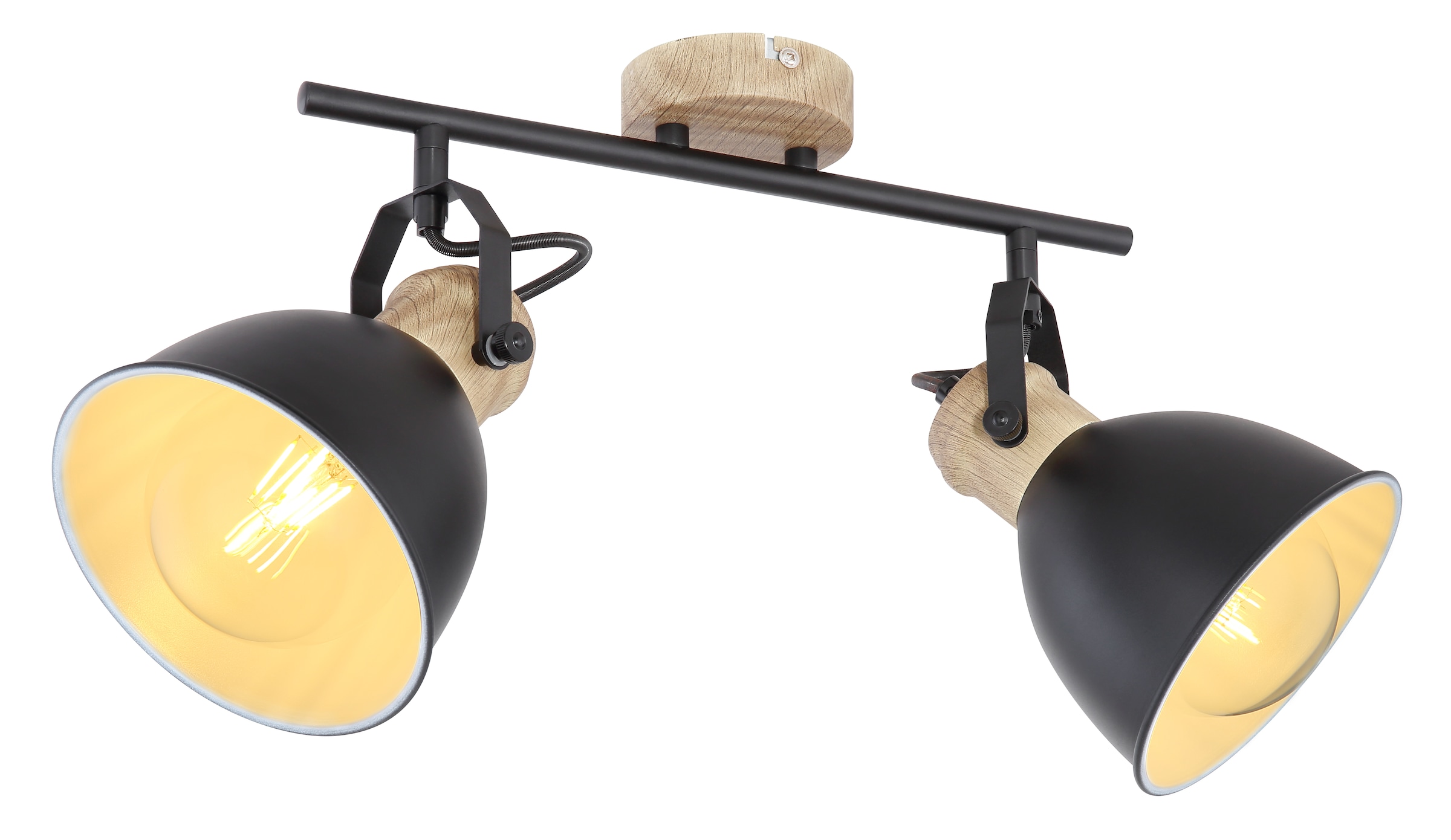 GLOBO LIGHTING Deckenstrahler »WIHO«, Leuchtmittel E27 | ohne Leuchtmittel, Deckenspot/schwarz/holzoptik/Flur/Wohnzimmer