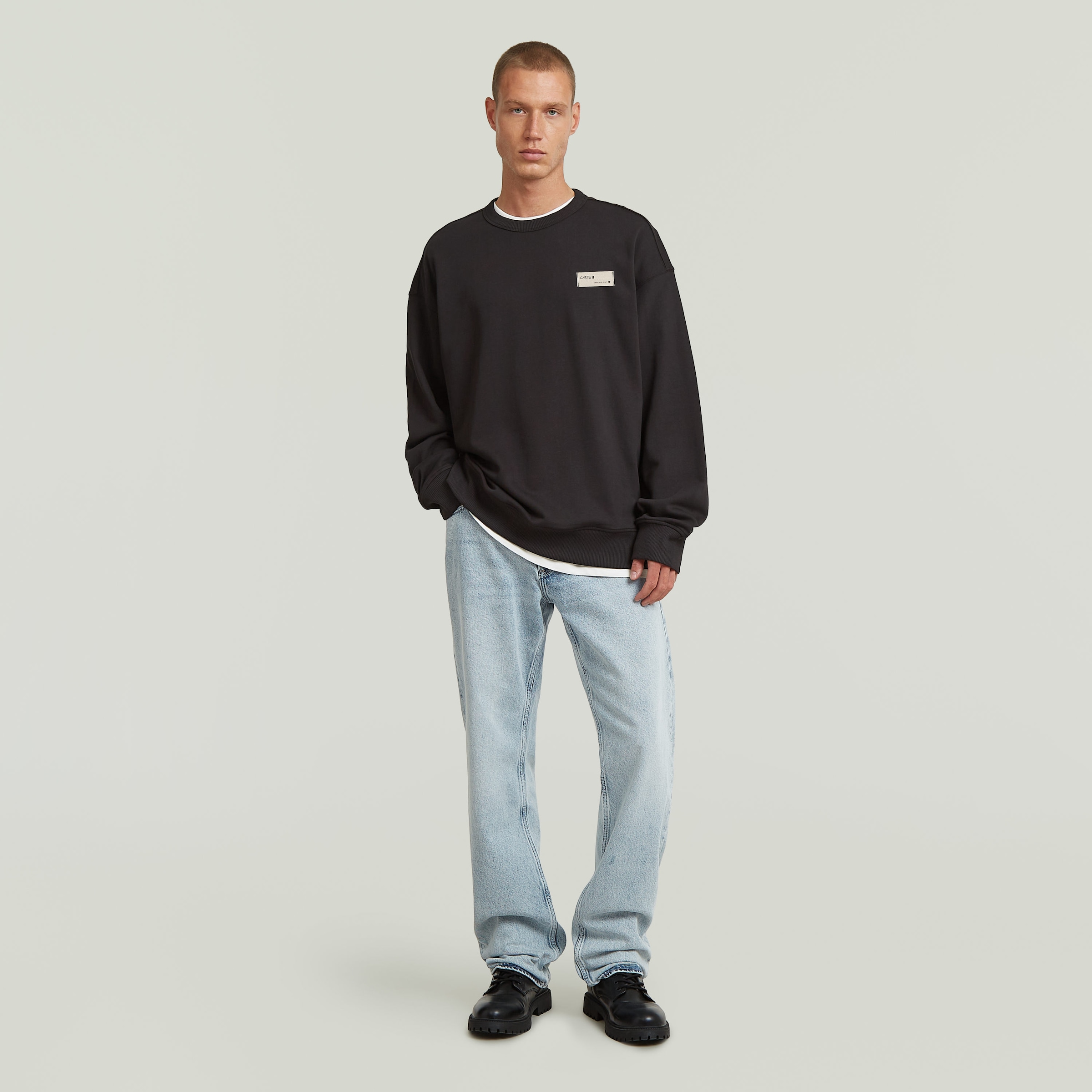 G-STAR Sweater »HB Badge«, im Relaxed Fit, Rundhalsform
