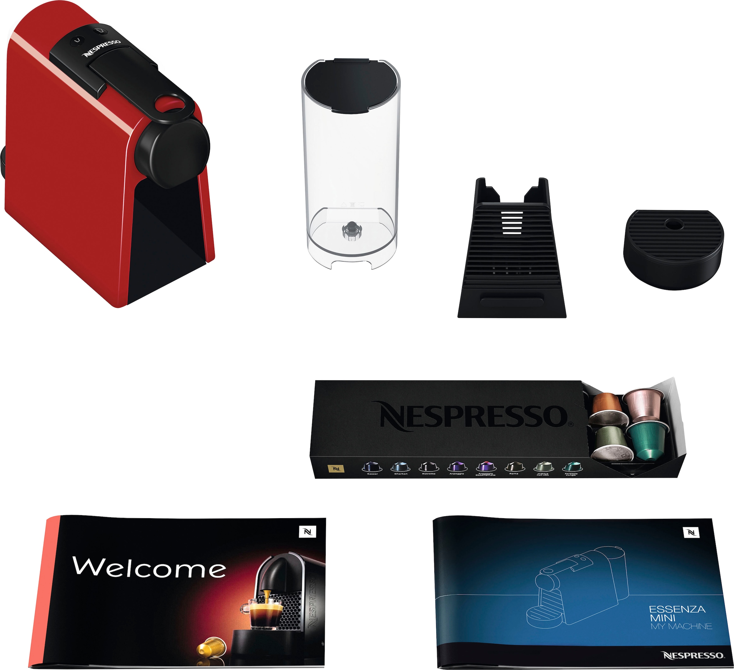 Nespresso Kapselmaschine »Essenza Mini EN85.R von DeLonghi, Red«, inkl. Willkommenspaket mit 7 Kapseln