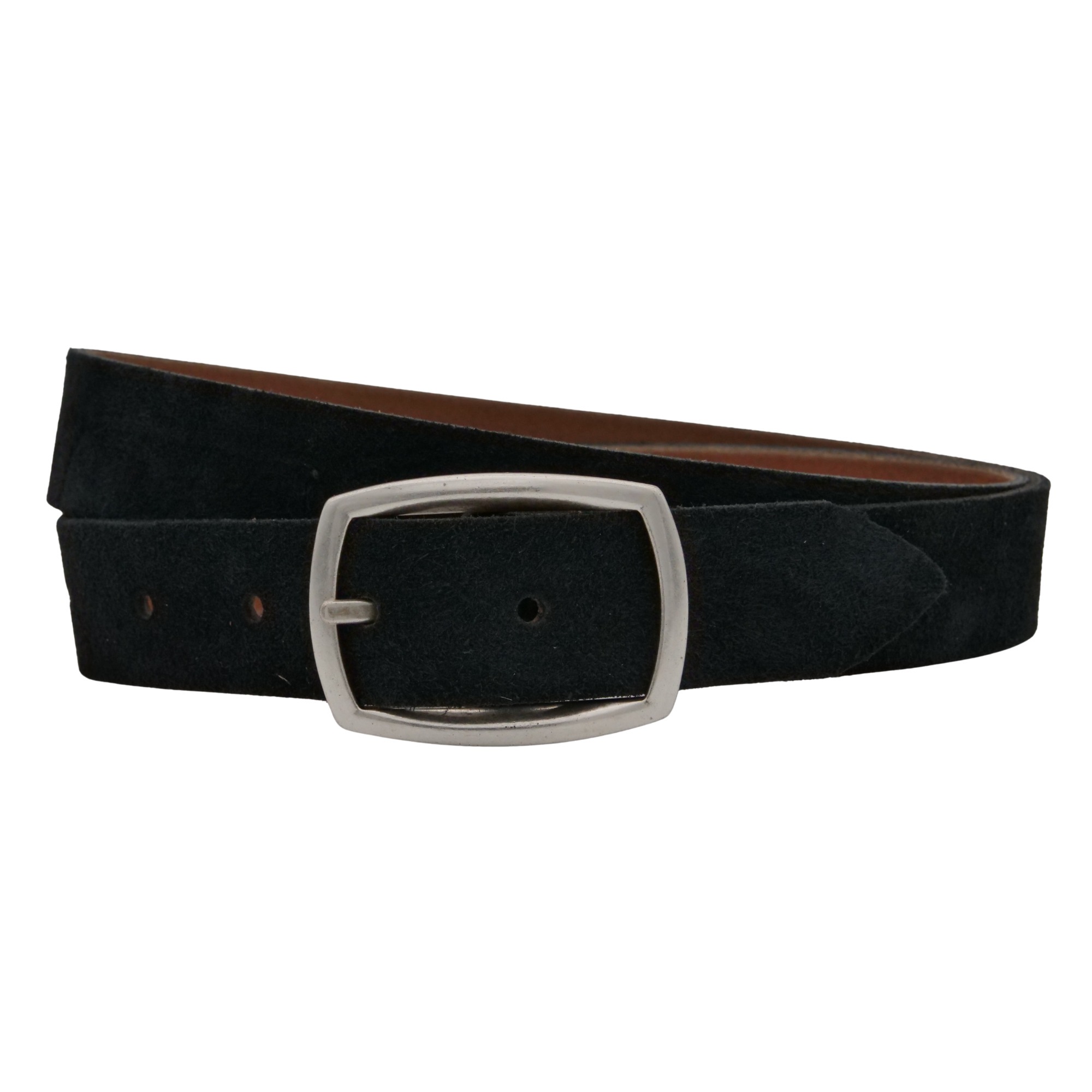 Ledergürtel ANNAMATONI "AnnaMatoni Damen Ledergürtel in hochwertigem Velour Leder 3cm", Damen, Gr. TW85 - 100cm Gesamtlänge, schwarz790, 100% Leder, Gürtel Ledergürtel