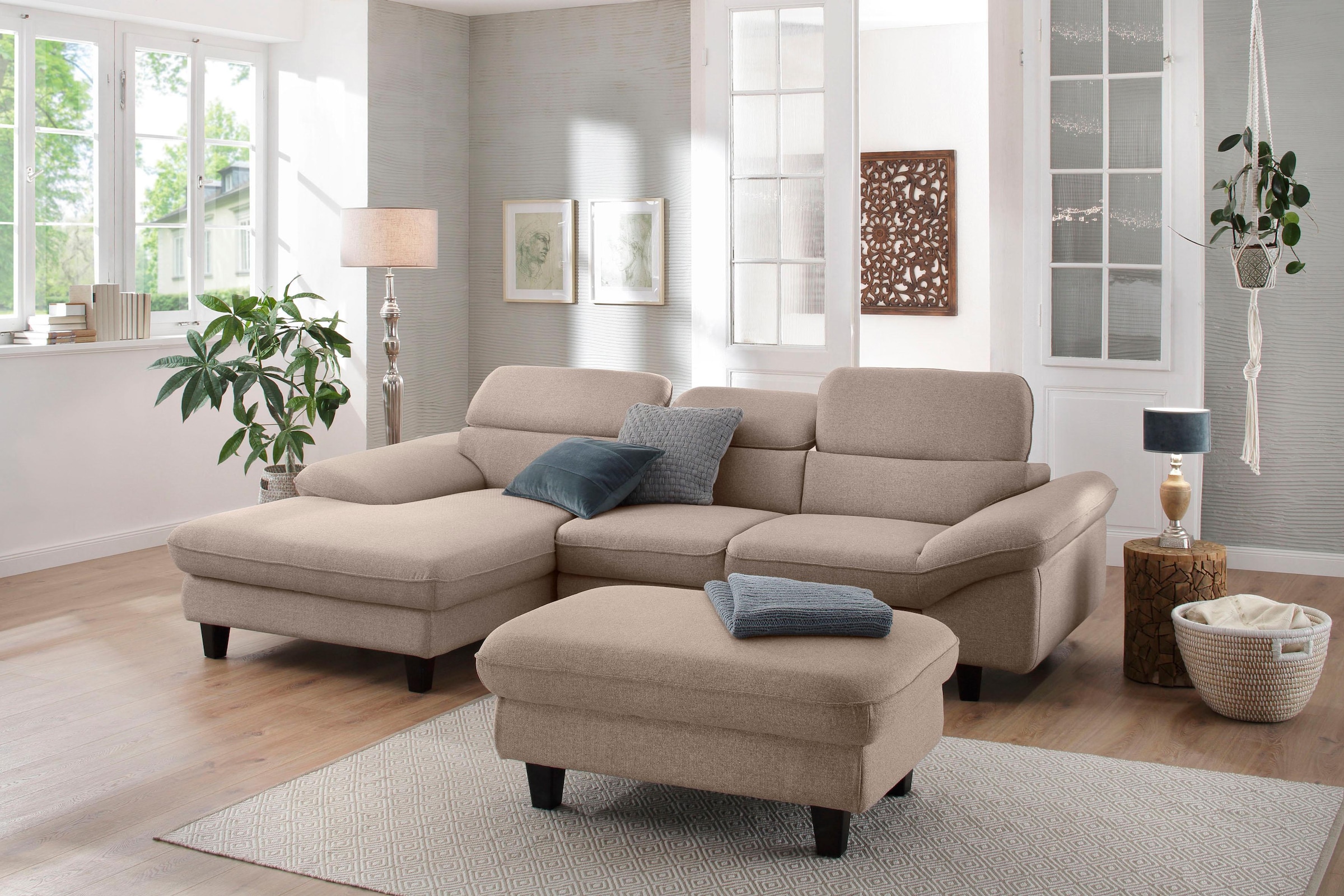 Home affaire Ecksofa »Pilot L-Form«, mit Kopfteilverstellung, wahlweise mit Bettfunktion & Bettkasten
