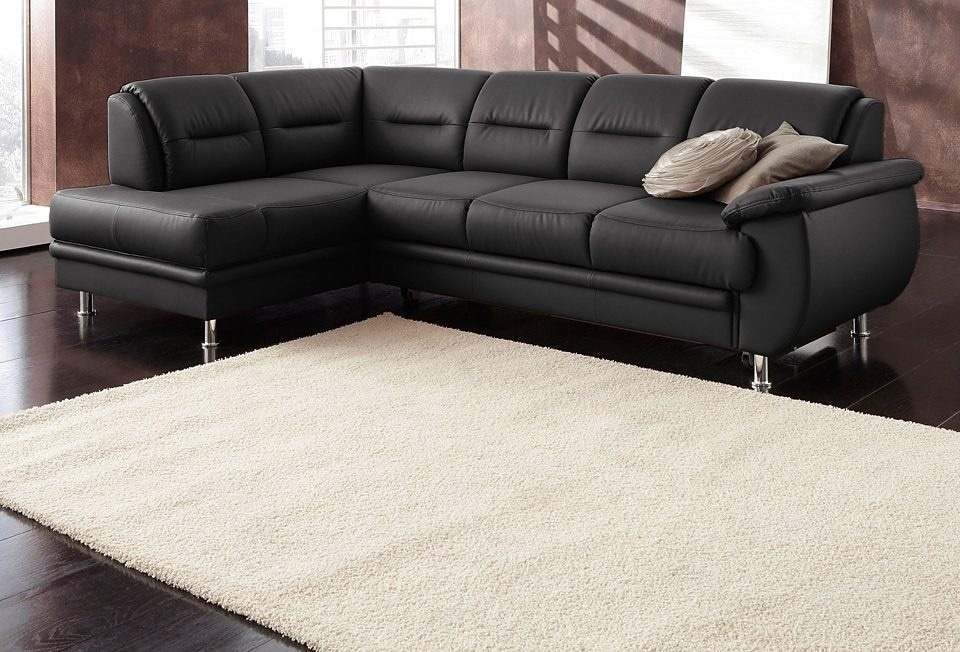 sit&more Ecksofa "Mailand L-Form, B: 250 cm, Leder, Komfortsitzhöhe 46 cm" optional Bettfunktion