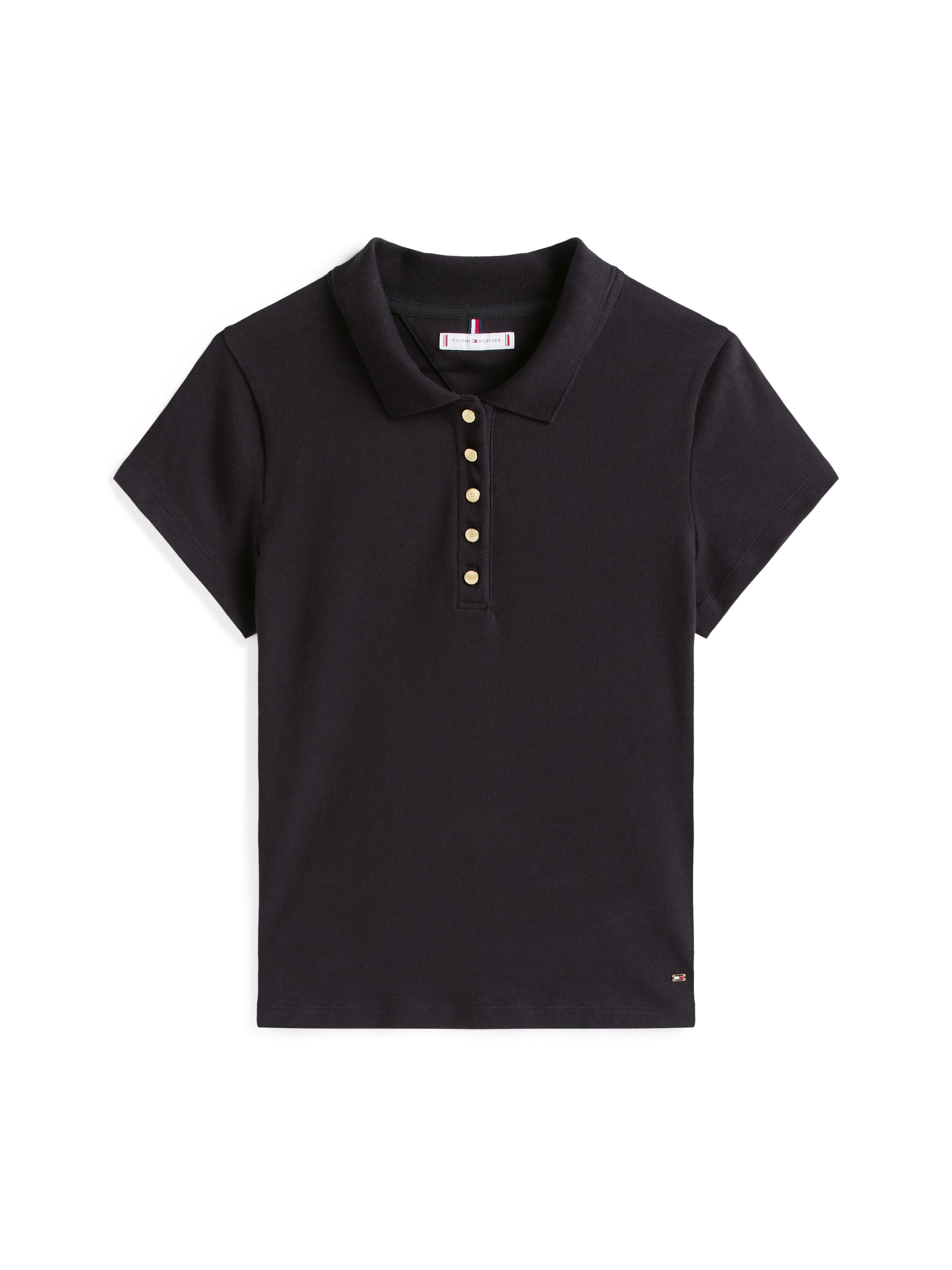 Thumbnail - Tommy Hilfiger Poloshirt "GOLD BUTTON SLIM SS POLO" mit goldfarbenen Knopf