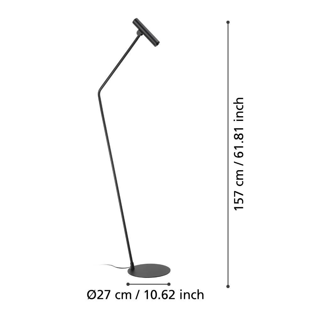 EGLO Stehlampe »ALMUDAINA«, 1 flammig, Leuchtmittel LED-Modul | LED fest integriert, Stehlampe, Metall in Schwarz, Wohnzimmerlampe, Lampe Wohnzimmer, 157cm