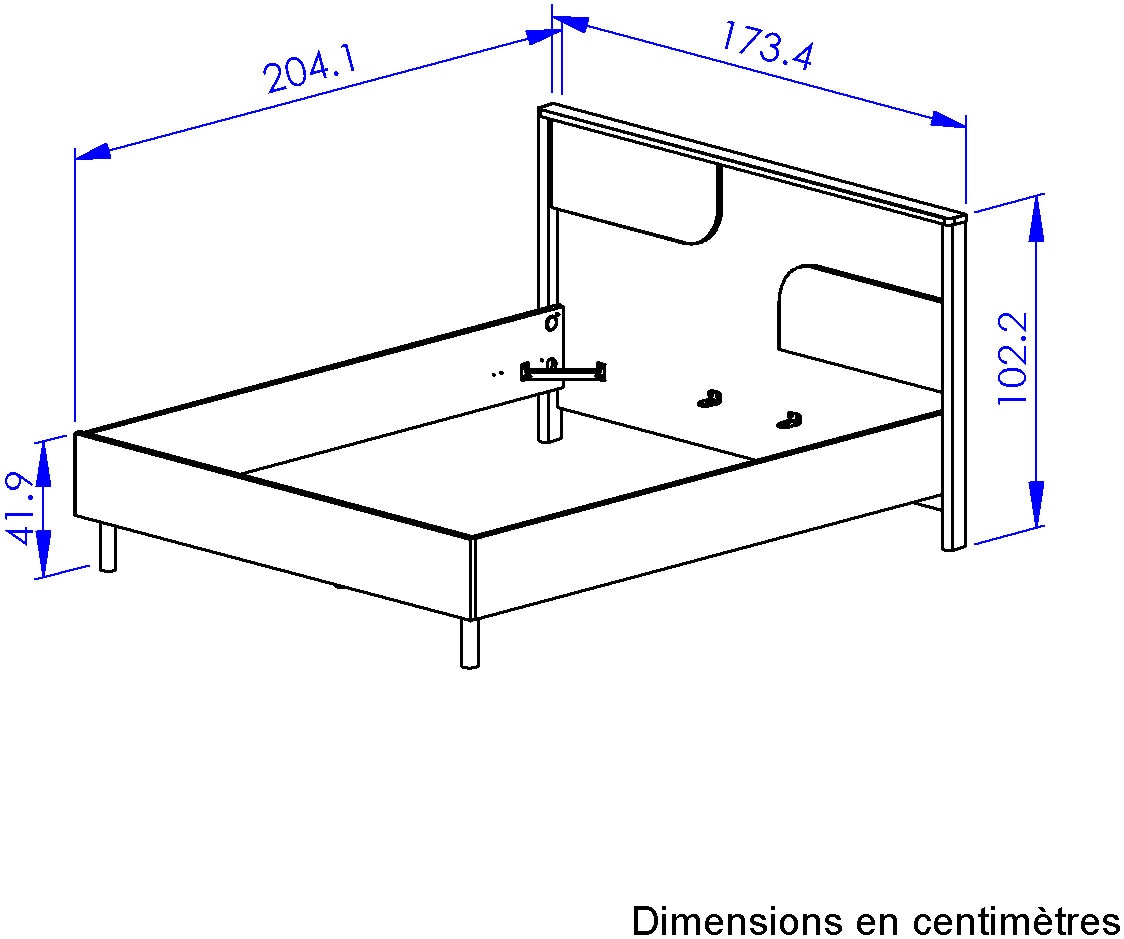 Gami Einzelbett »Galys Bett 160 x 200«, mit LED beleuchtetem Kopfteil, ohne Matratze