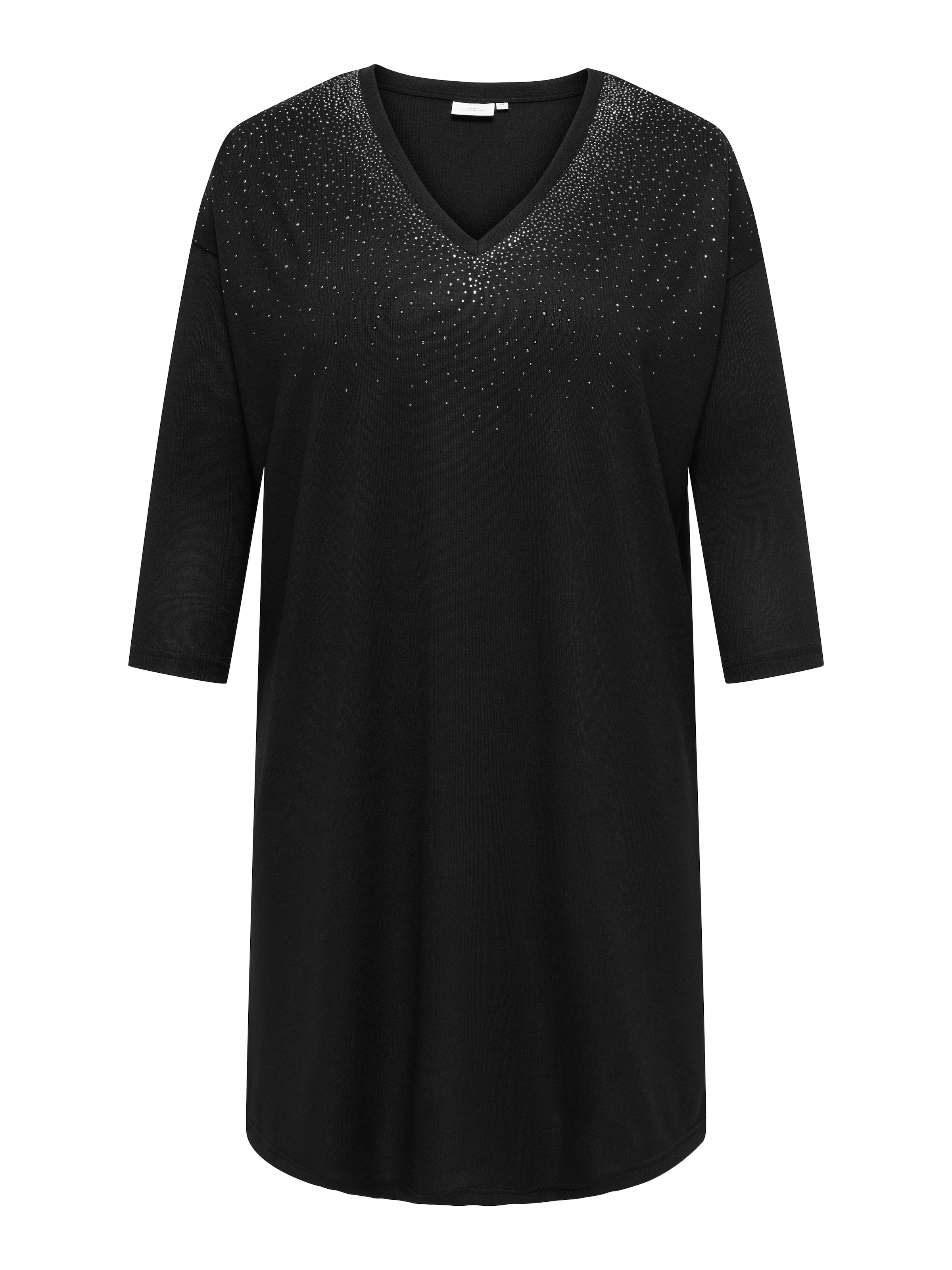 ONLY CARMAKOMA Jerseykleid "CARALBA 3/4 SL V-NECK ABK DRESS JRS" Sommerklei günstig online kaufen