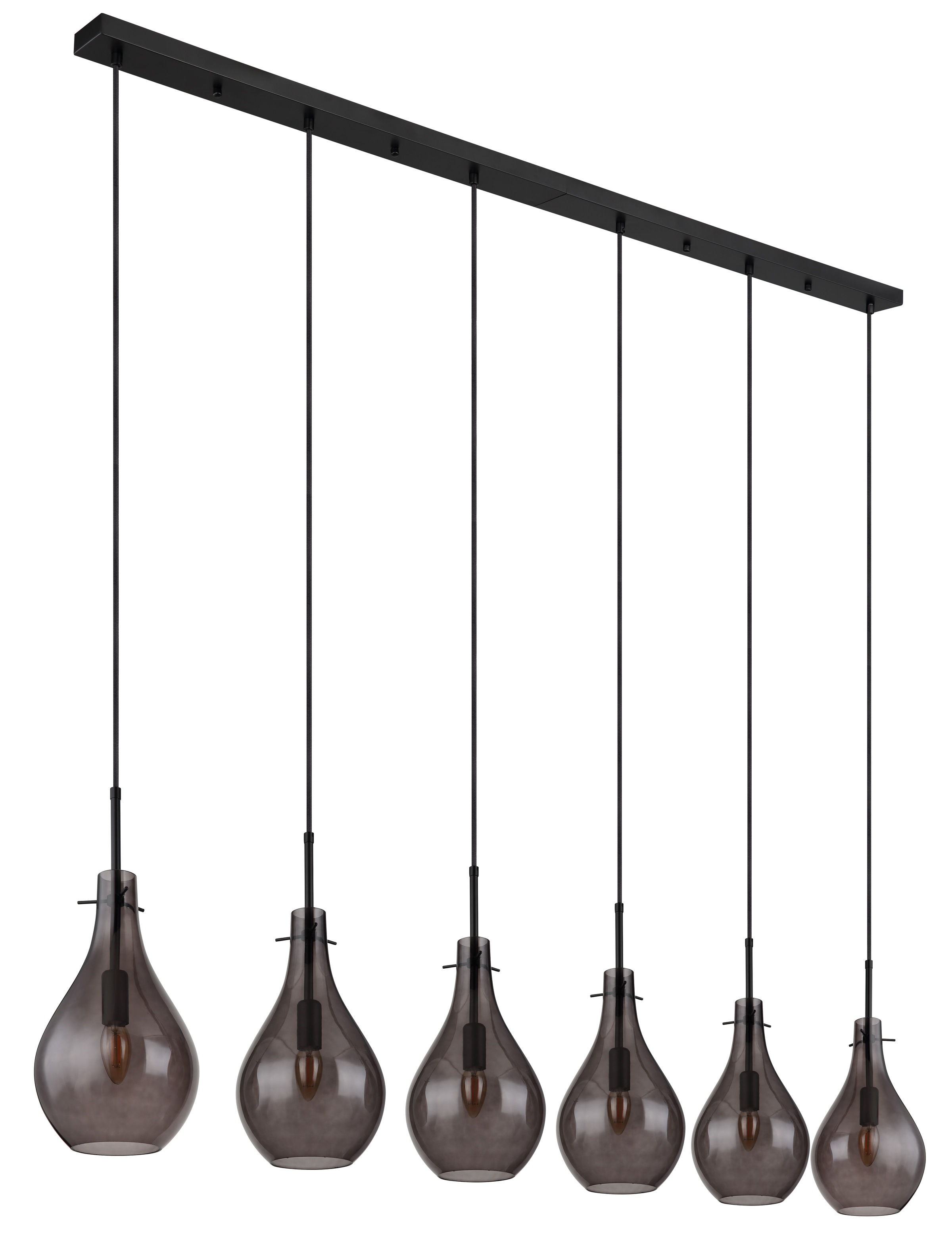 GLOBO LIGHTING Hängeleuchte »OSKUS« E14 1 Stk. Hängelampe schwarz Glas rauchfarben Esszimmer Esstisch