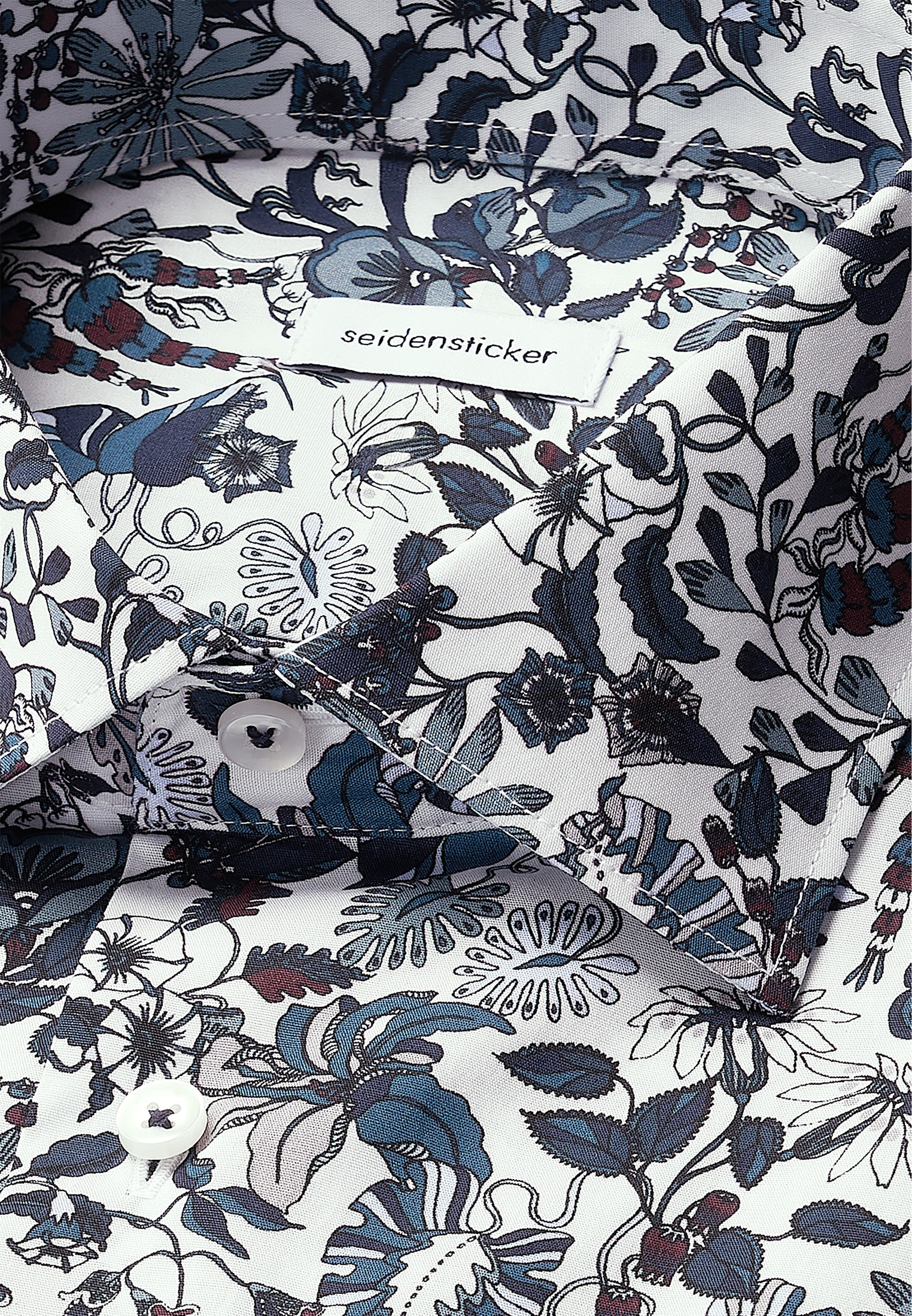 seidensticker Businesshemd »Schwarze Rose« Slim 1/1 Kentkragen Geblümt