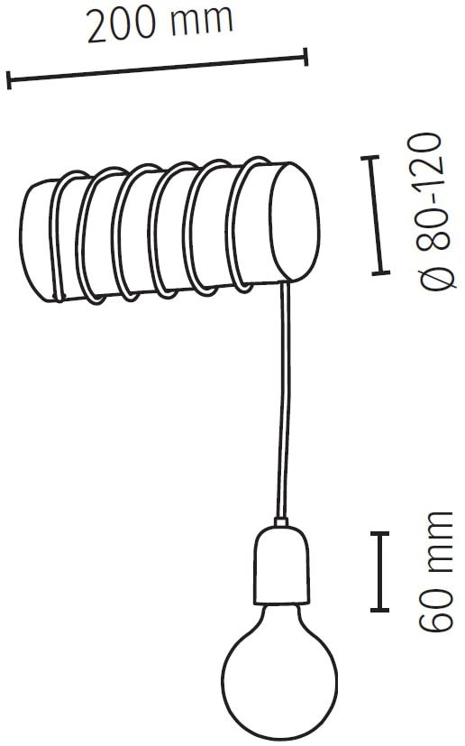 SPOT Light BAUR 1 Beton Wandleuchte flammig-flammig, | bestellen 8-12 aus echtem cm, »TRABO Ø massivem Holzbalken Kiefernholz CONCRETE«, aus