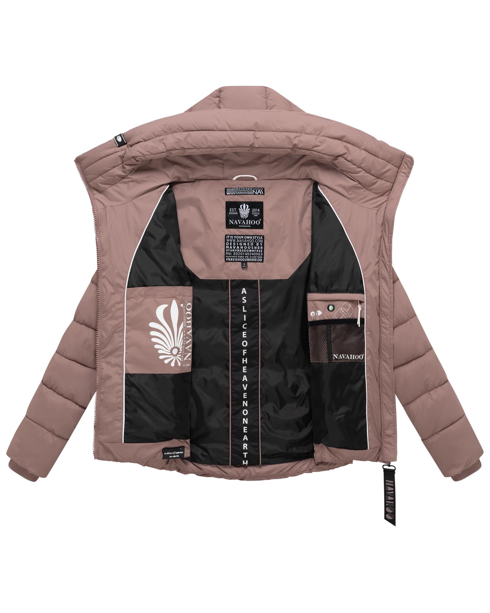 Navahoo Steppjacke »Amayaa« mit Kapuze stylische Damen Winterjacke mit coolen Applikationen