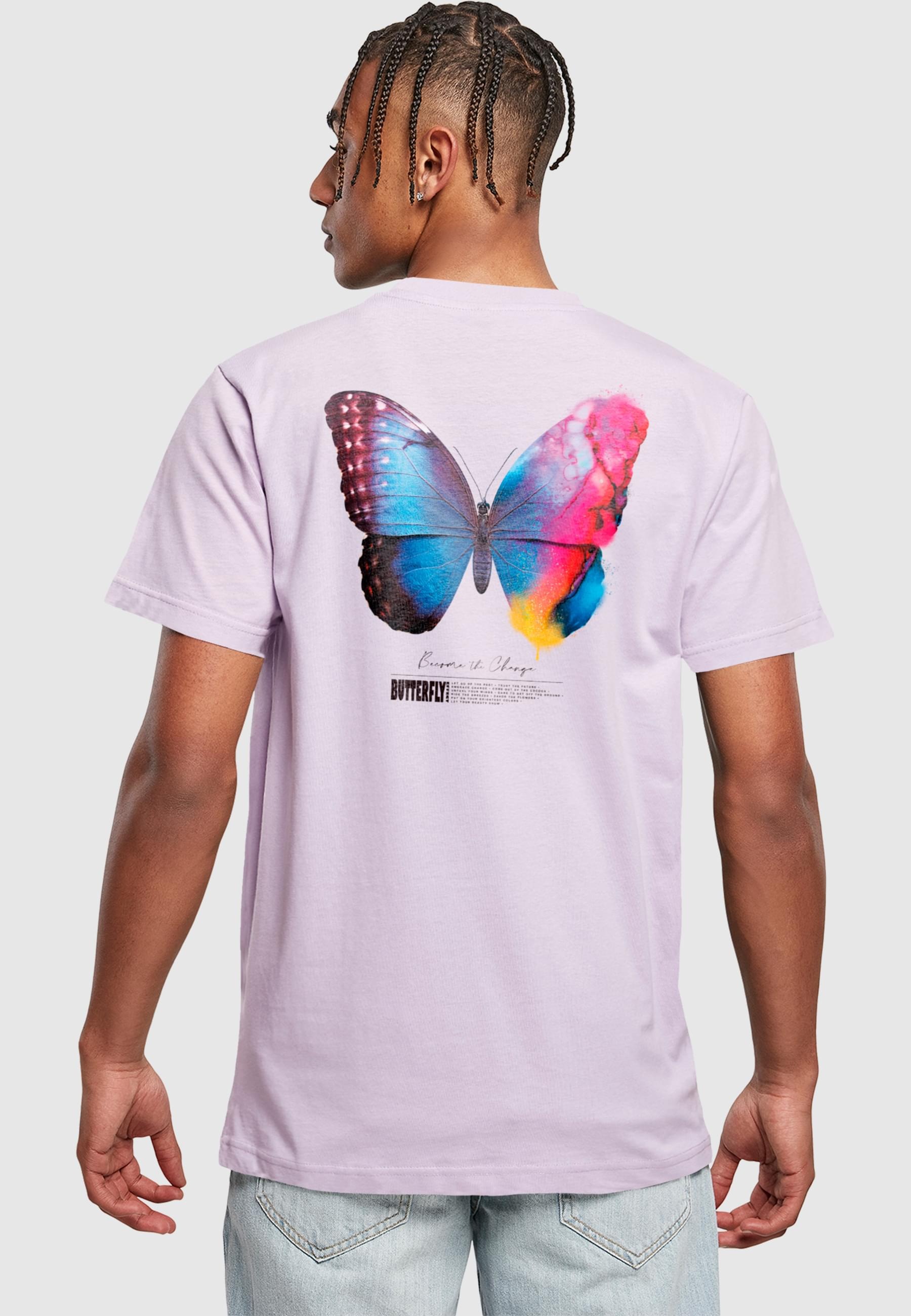 MisterTee T-Shirt »MisterTee Herren Become the Change Butterfly 2.0 Tee«, (1 tlg.)