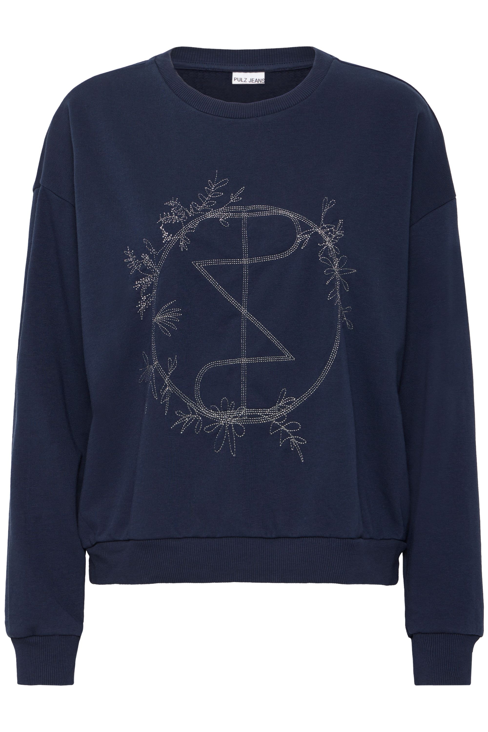 Pulz Jeans Rundhalspullover »Rundhalspullover PZTABITA Logo Sweatshirt«