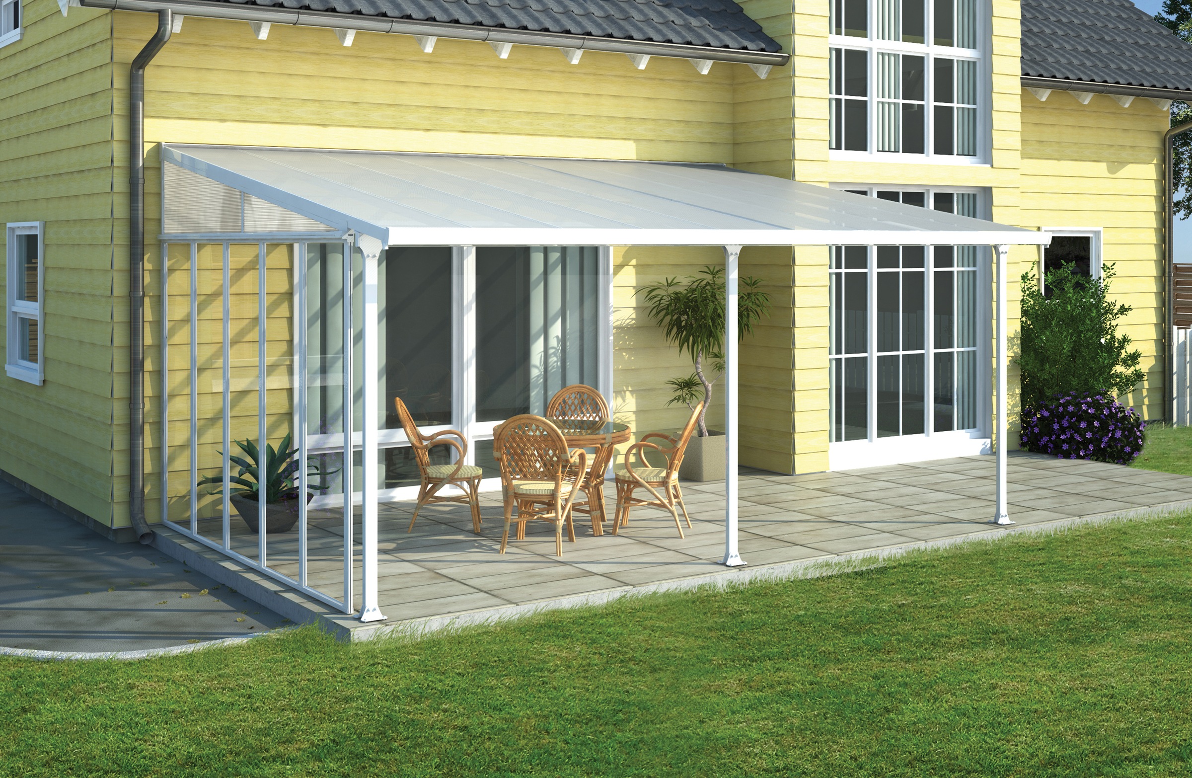 Palram - Canopia Terrassendach »Feria Alu Terrassenüberdachung«, einfache DIY Montage